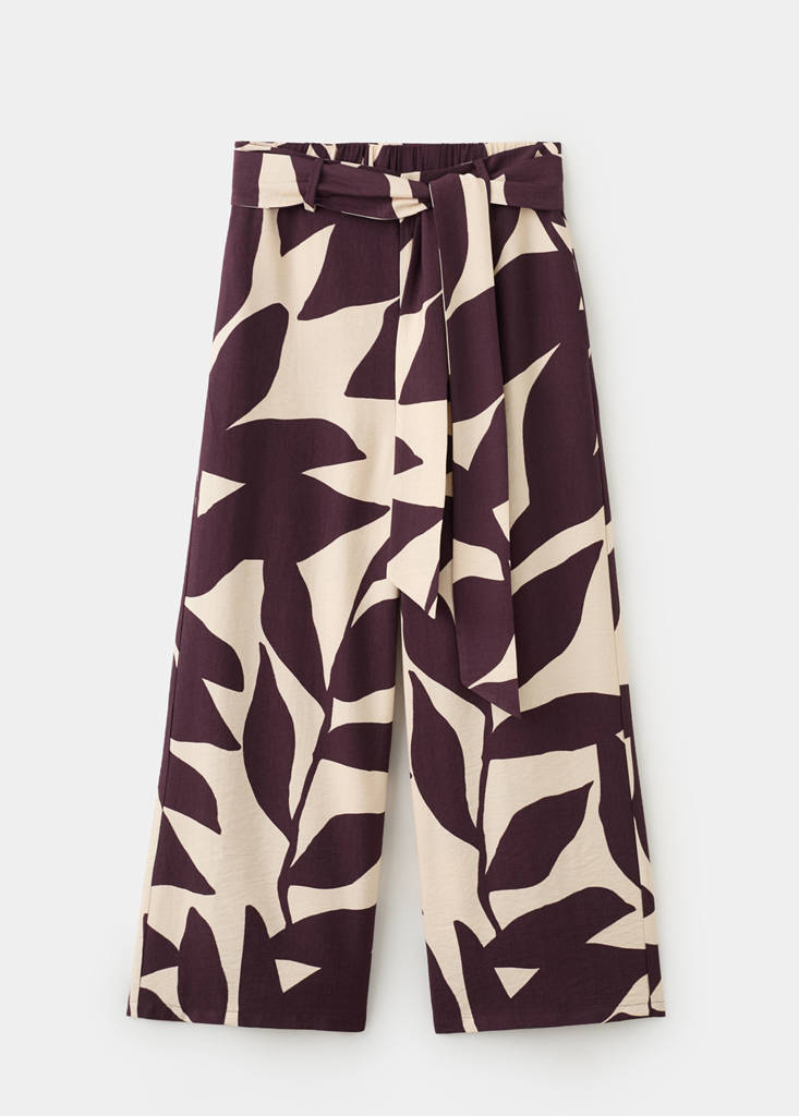 Printed straight trousers — Ecru
