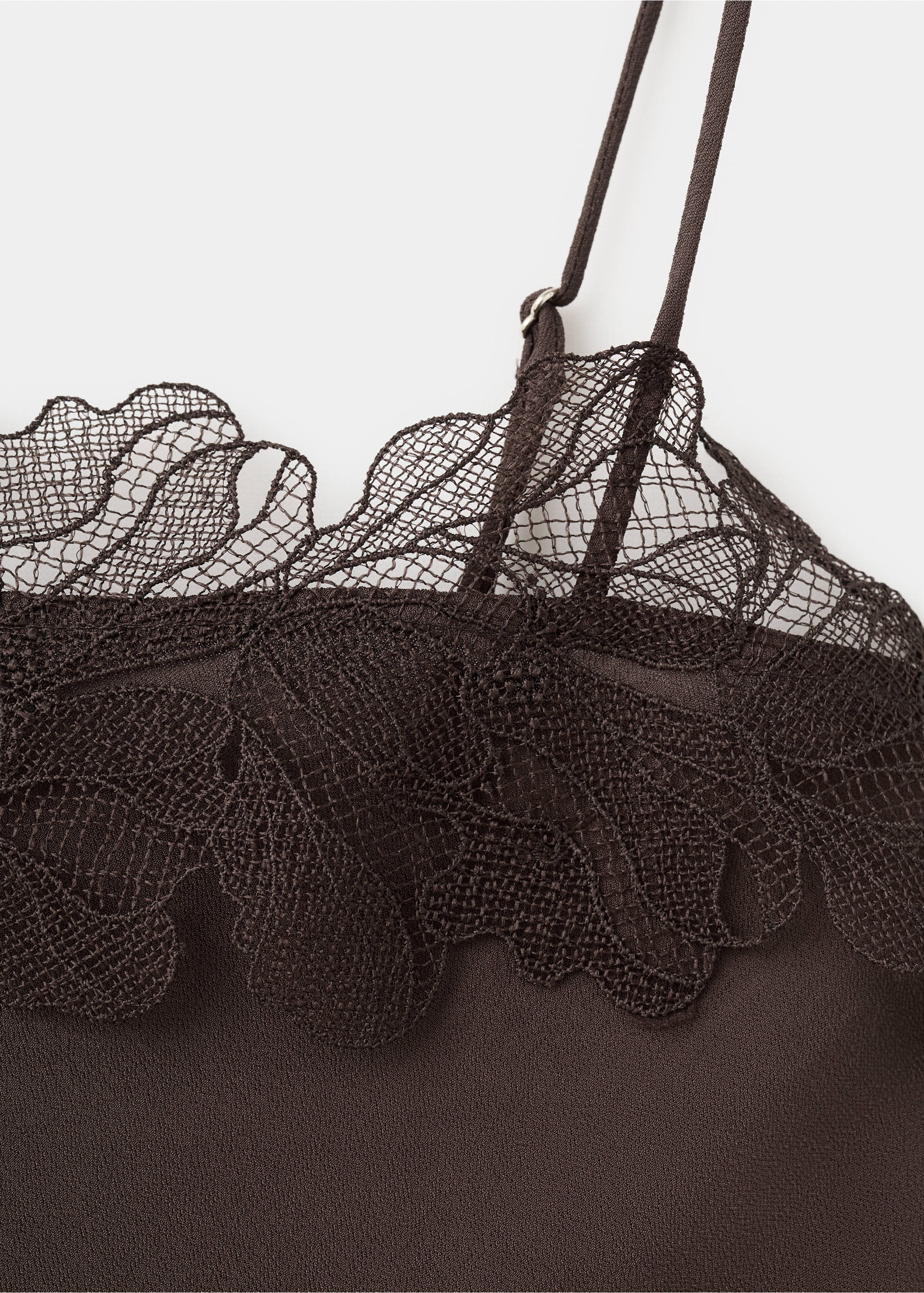 Top liseré dentelle - Détail de l'article 8, Chocolat. Ref: 27077145-00.