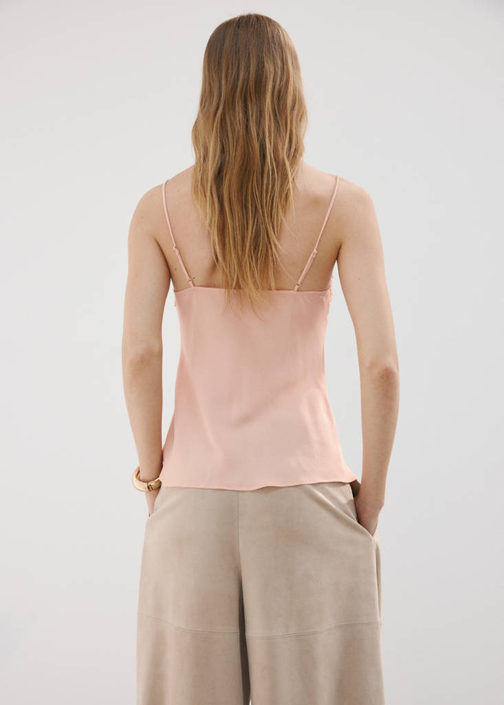 Lace trim top — Pink