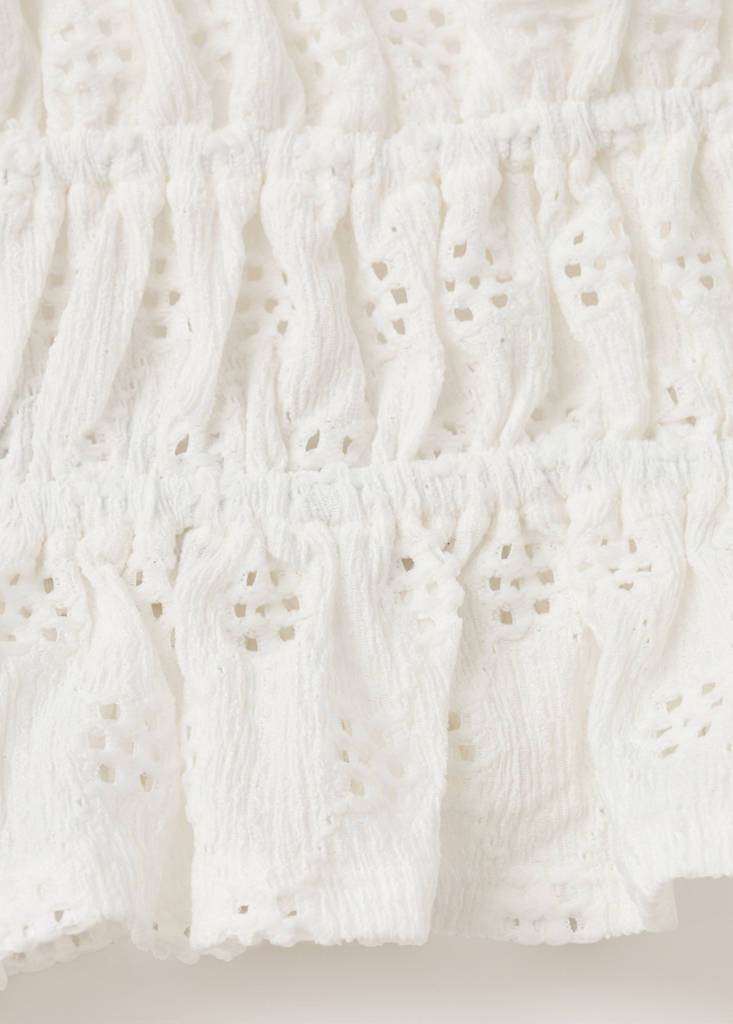 Halter top with embroidered details — Off White