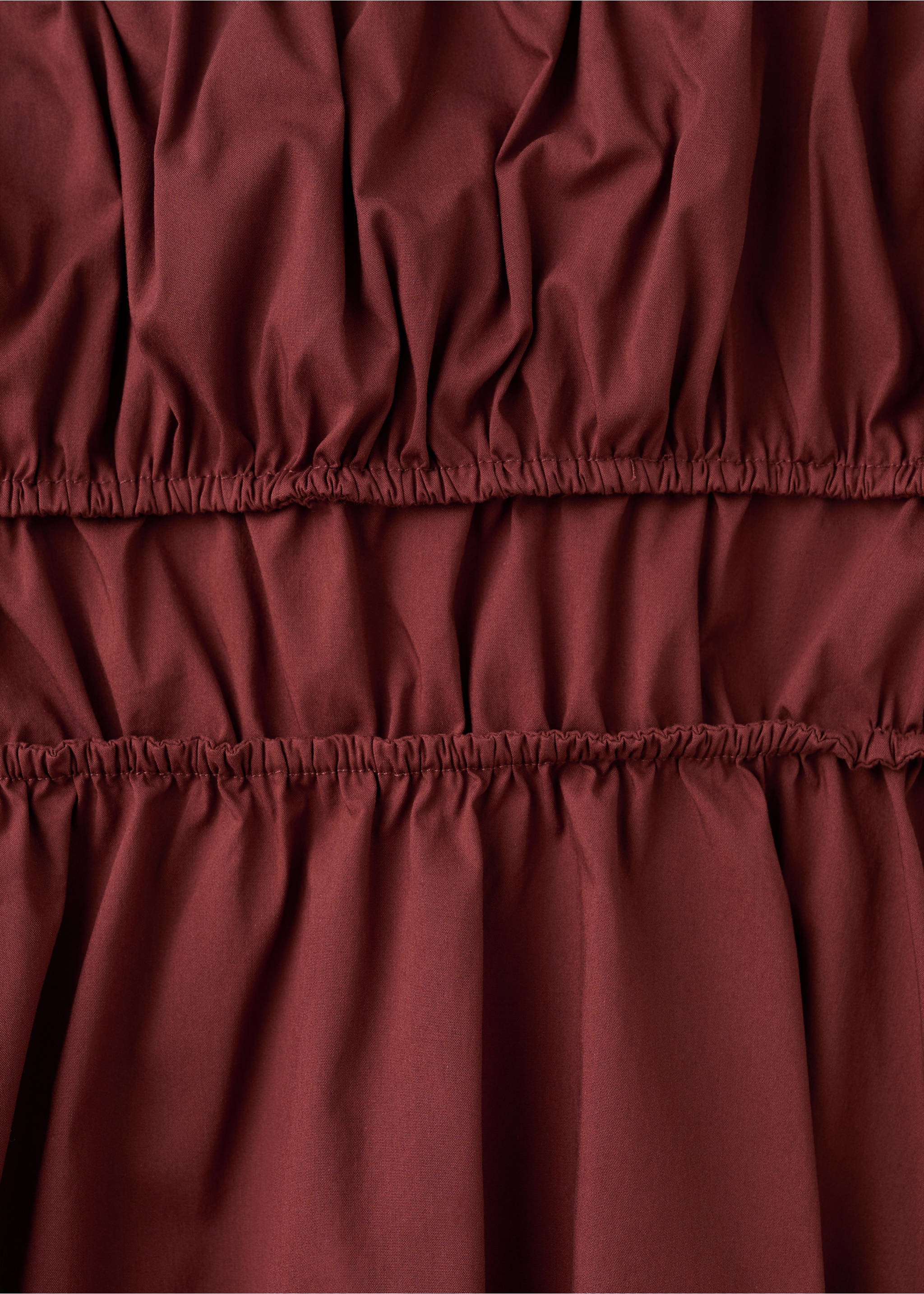 Ruched cotton top - Details of the article 0, Burnt Orange. Ref: 27077148-00.