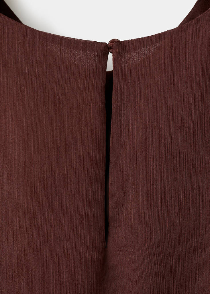 Short ruffled dress — Chocolate