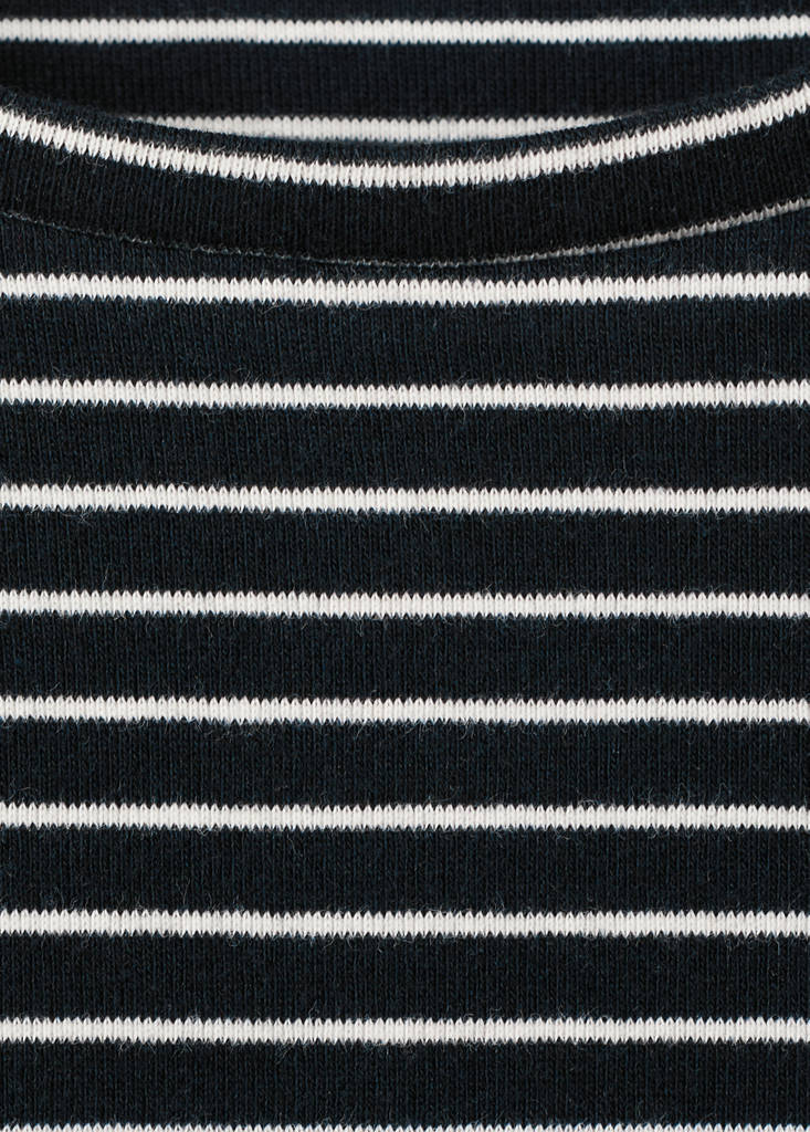 Striped T-shirt with ties — Navy