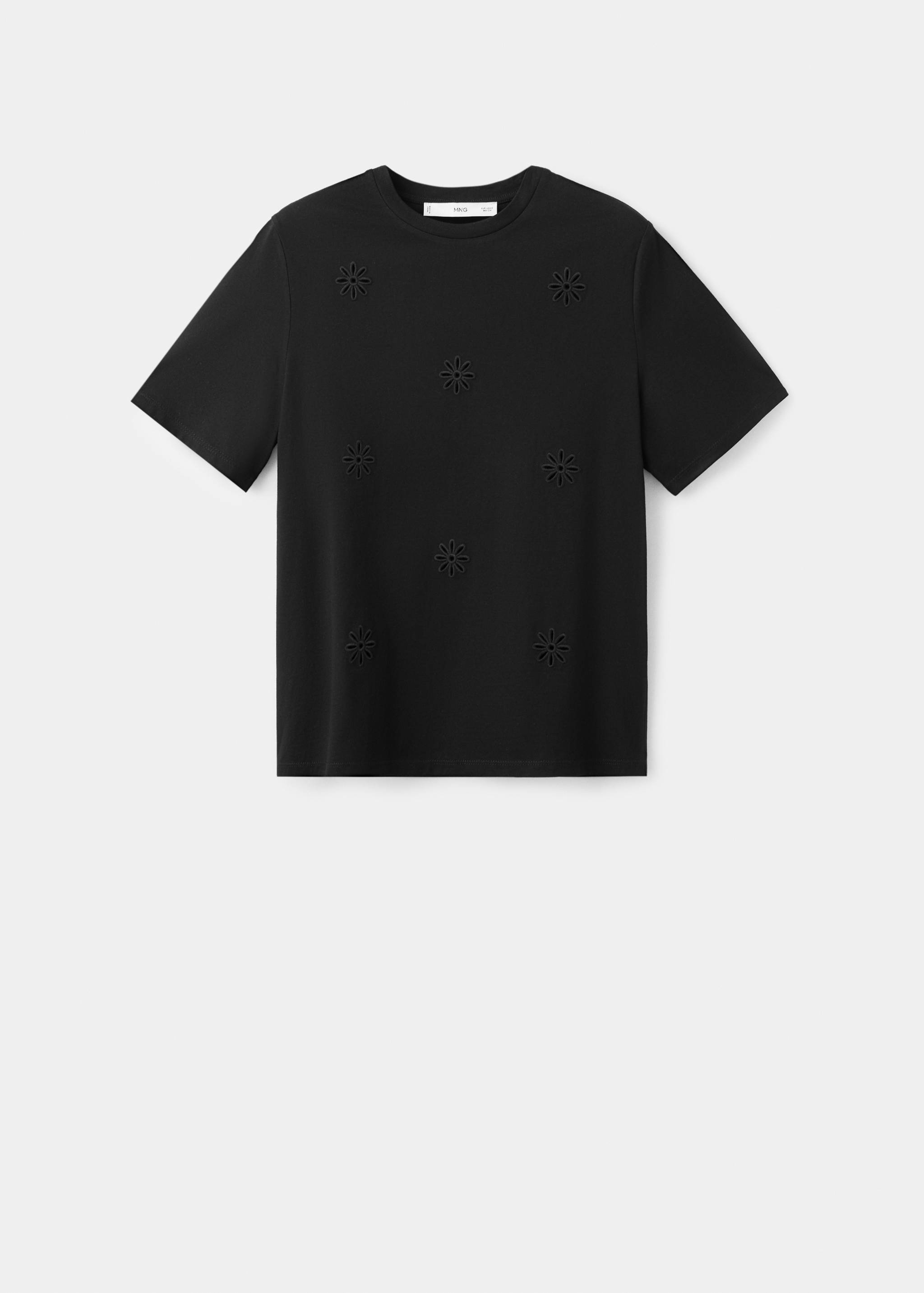 T-shirt coton ajouré détails brodés - Article sans modèle