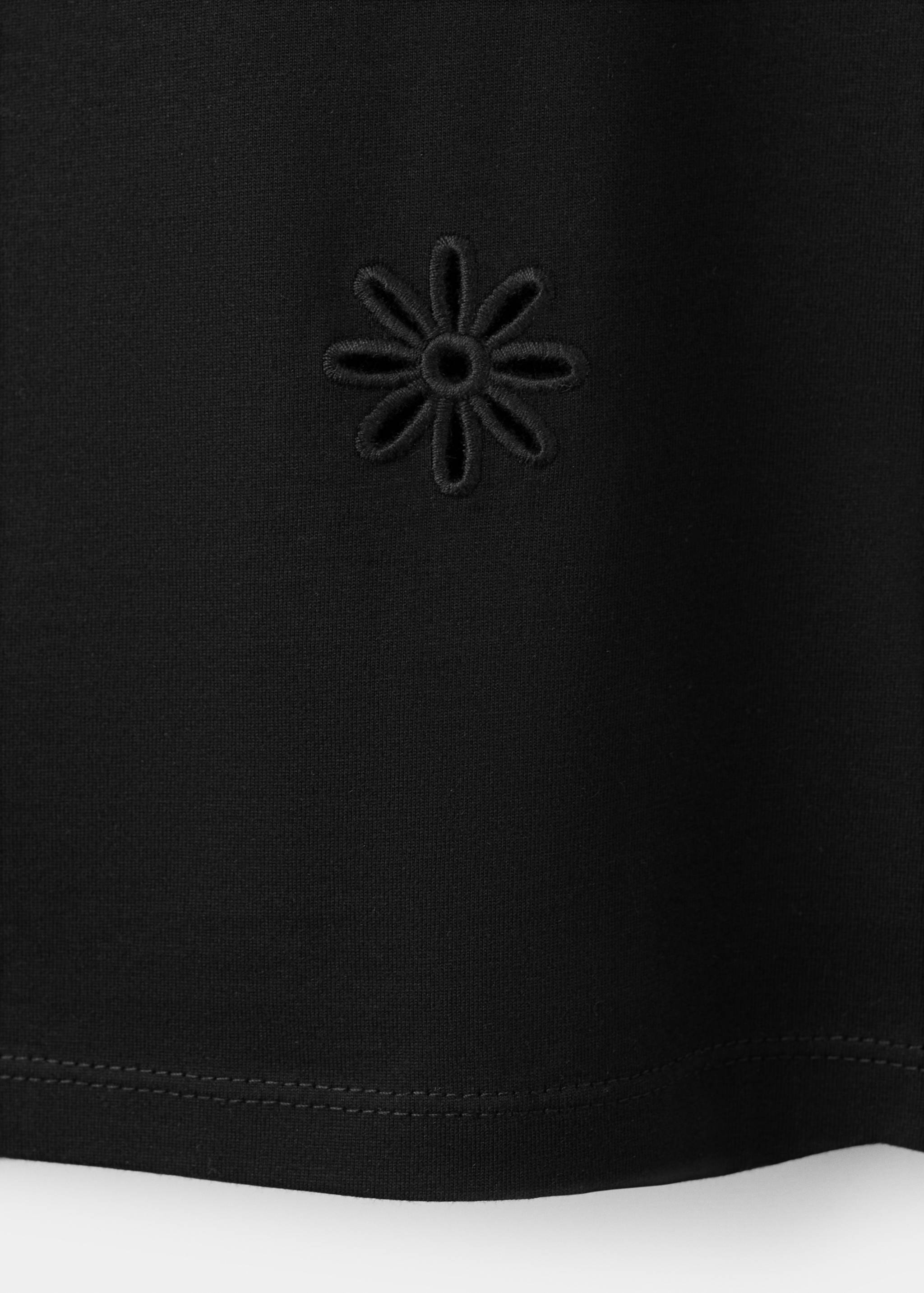 T-shirt coton ajouré détails brodés - Détail de l'article 0
