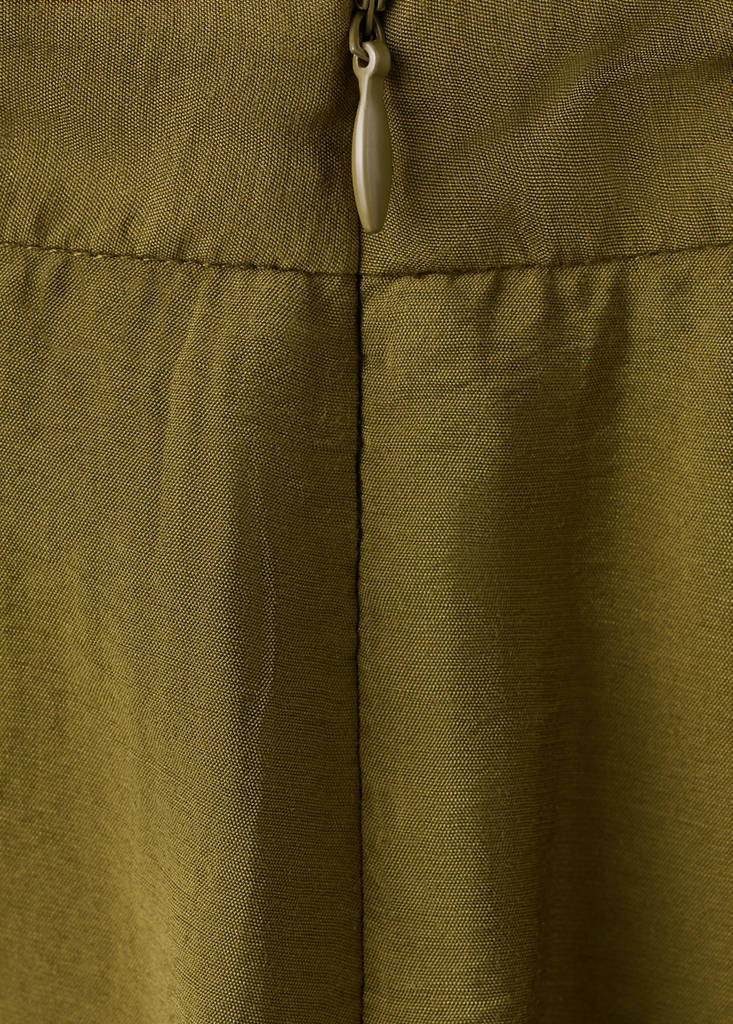 Straight mid-rise trousers — Green