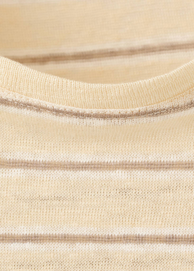 Short-sleeved linen t-shirt — Yellow