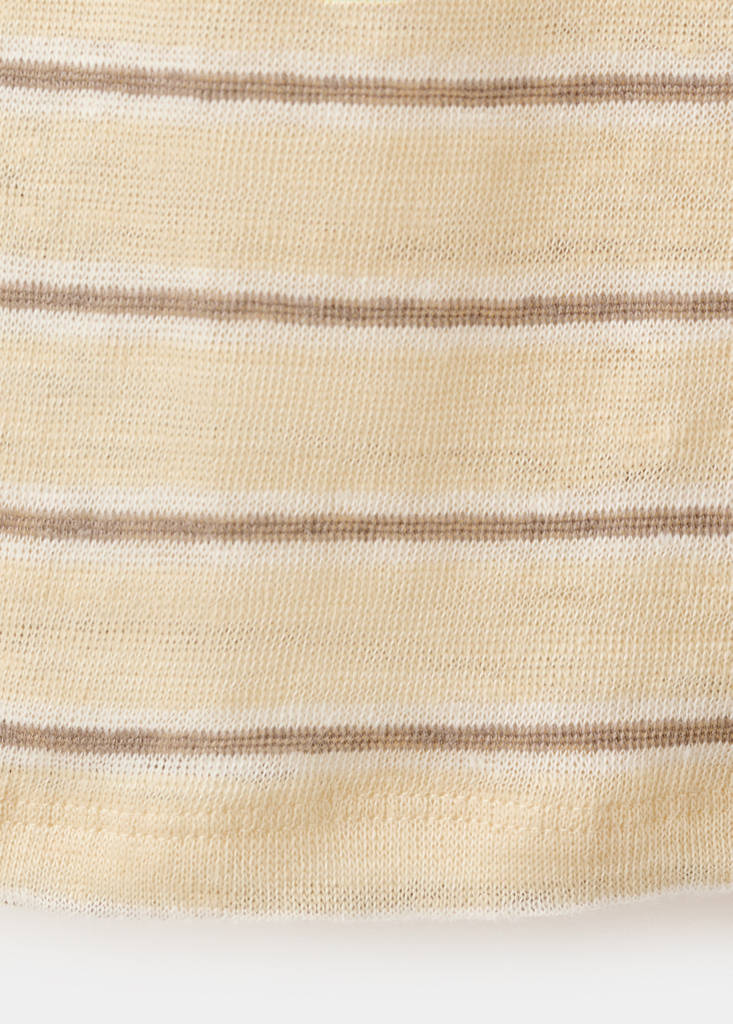 Short-sleeved linen t-shirt — Yellow