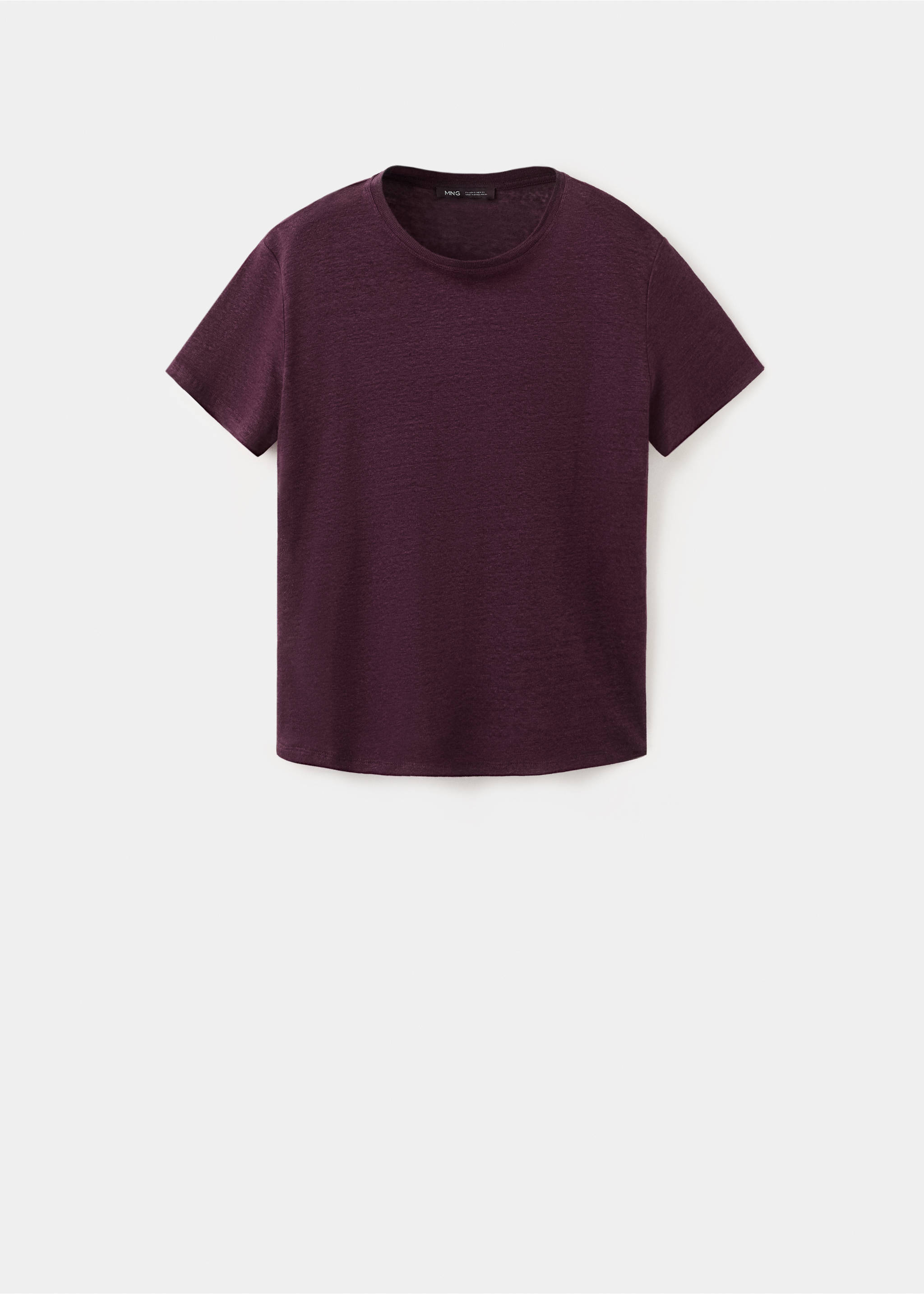 Short-sleeved linen t-shirt - Article without model, Wine. Ref: 27077154-00.