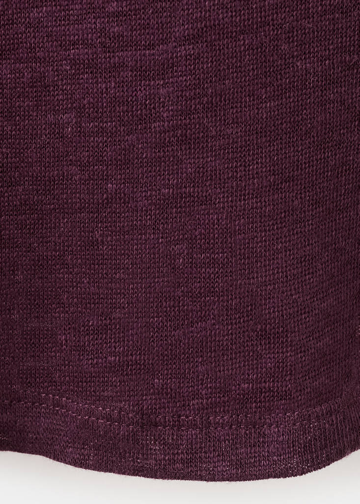 Short-sleeved linen t-shirt — Wine
