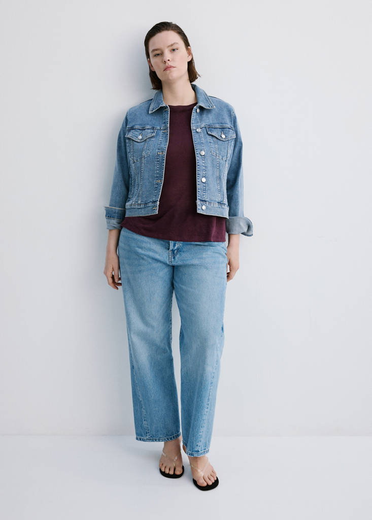 Short-sleeved linen t-shirt — Wine