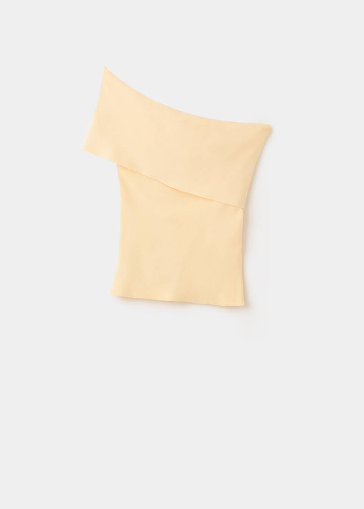 Strapless knitted top — Vanilla