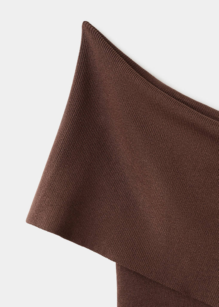 Strapless knitted top — Chocolate