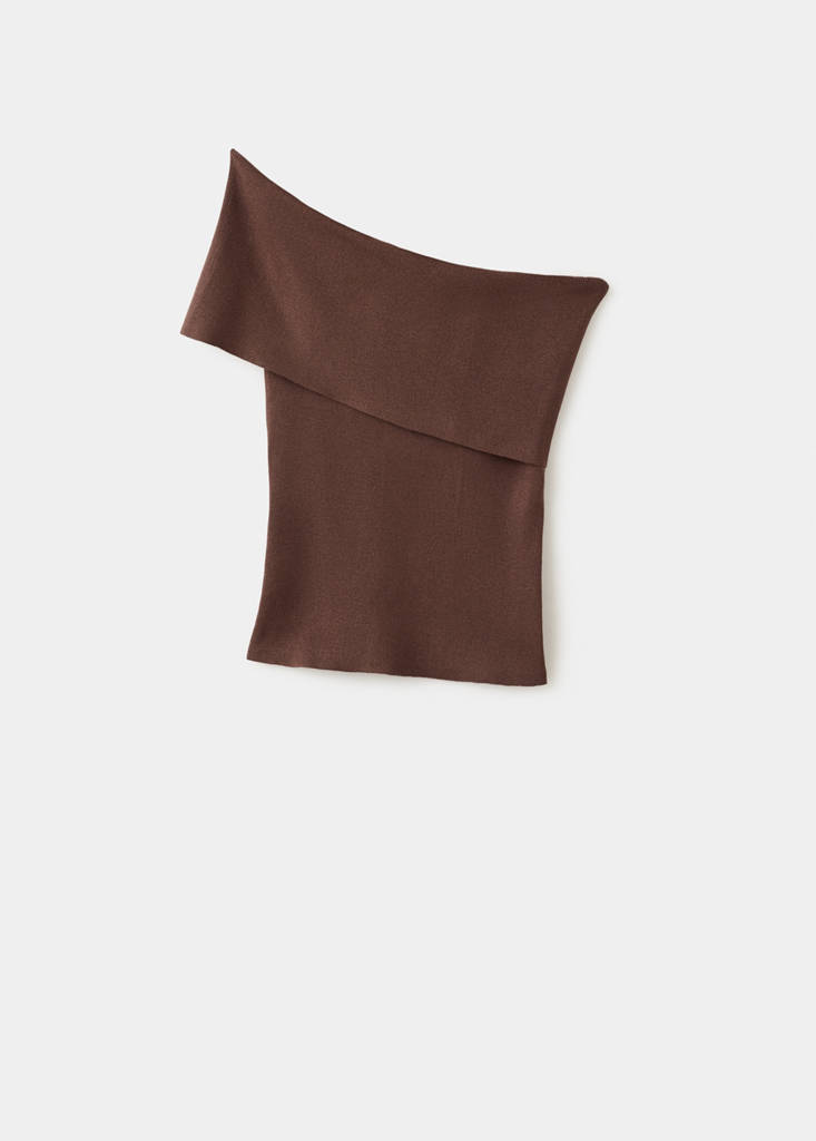 Strapless knitted top — Chocolate