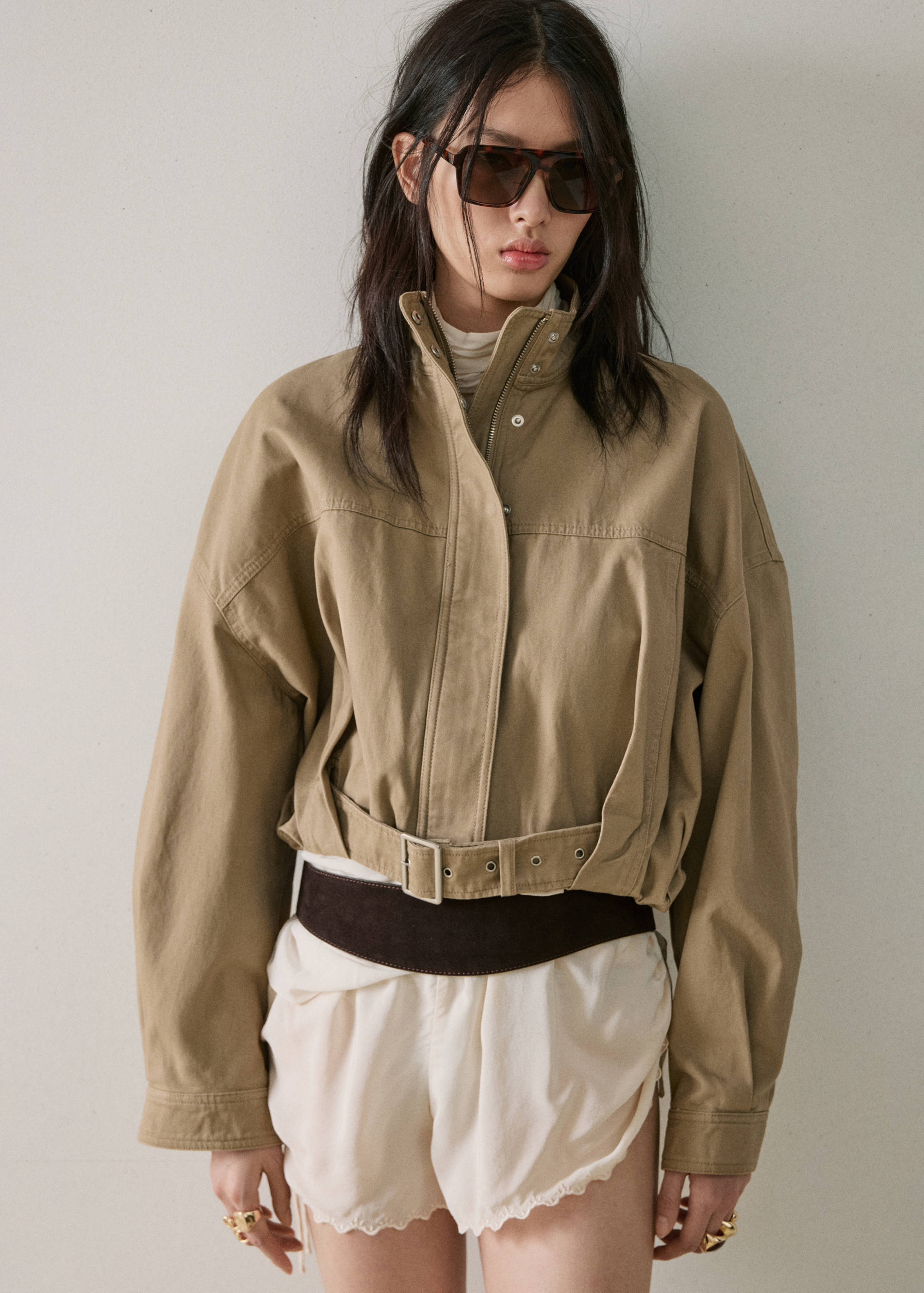 Denim jacket with belt - Medium plane