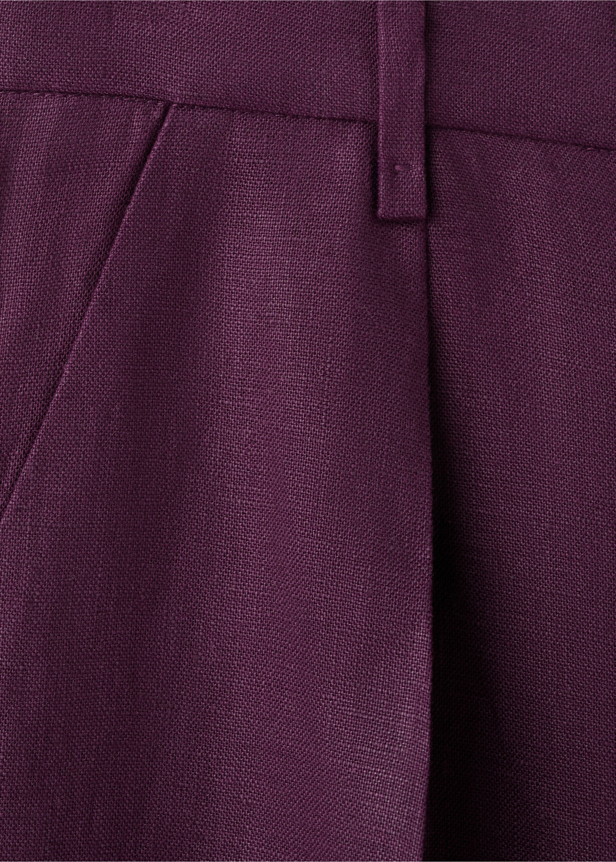 Bermudas lino rectas - Detalle del artículo 0, Morado. Ref: 27077158-00.