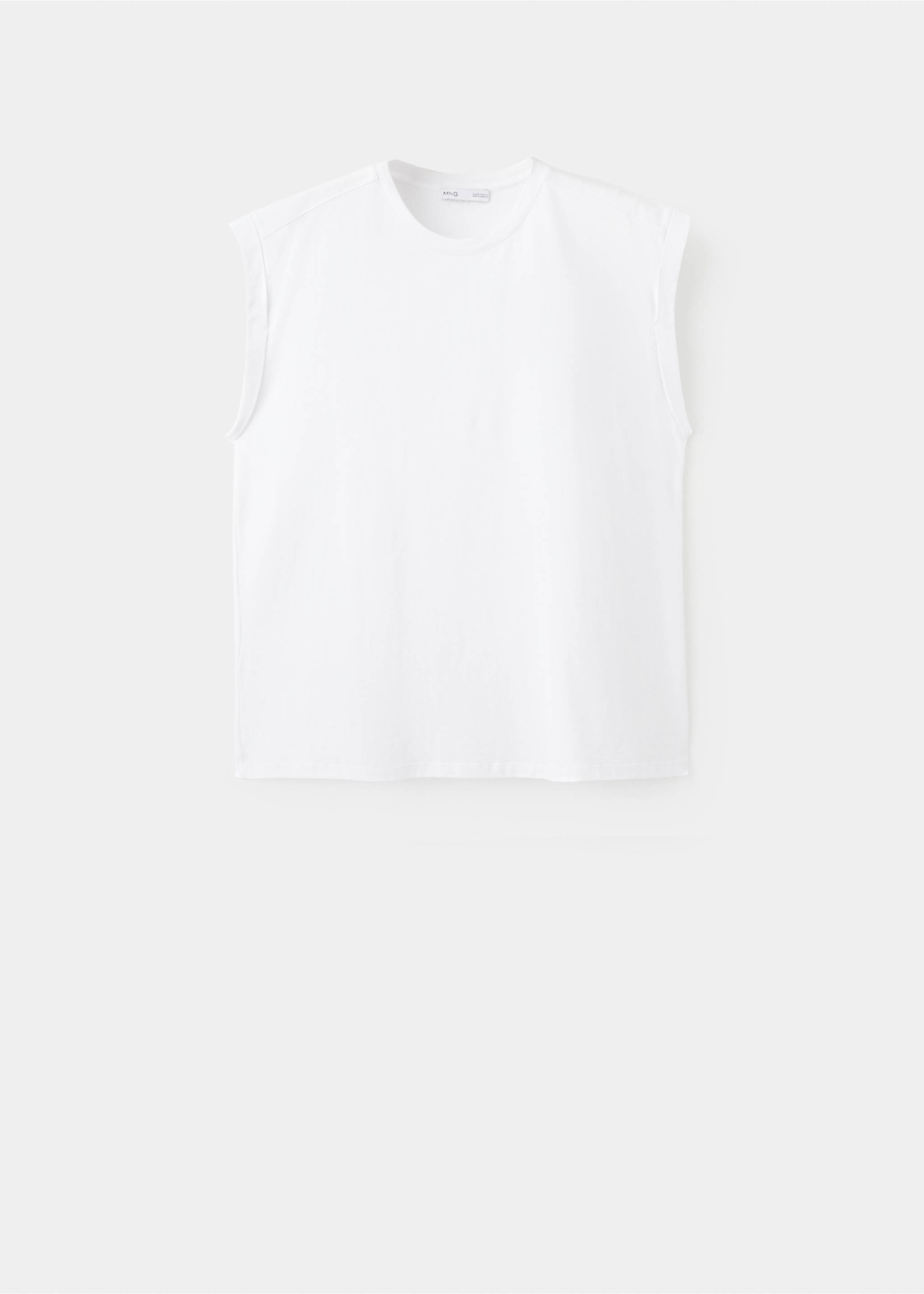 Short-sleeved t-shirt with shoulder pads - Article without model, White. Ref: 27077159-00.