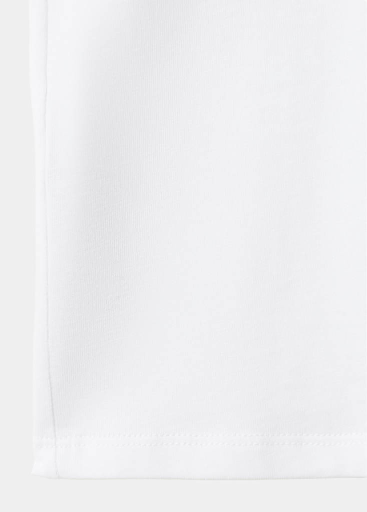 Short-sleeved t-shirt with shoulder pads — White