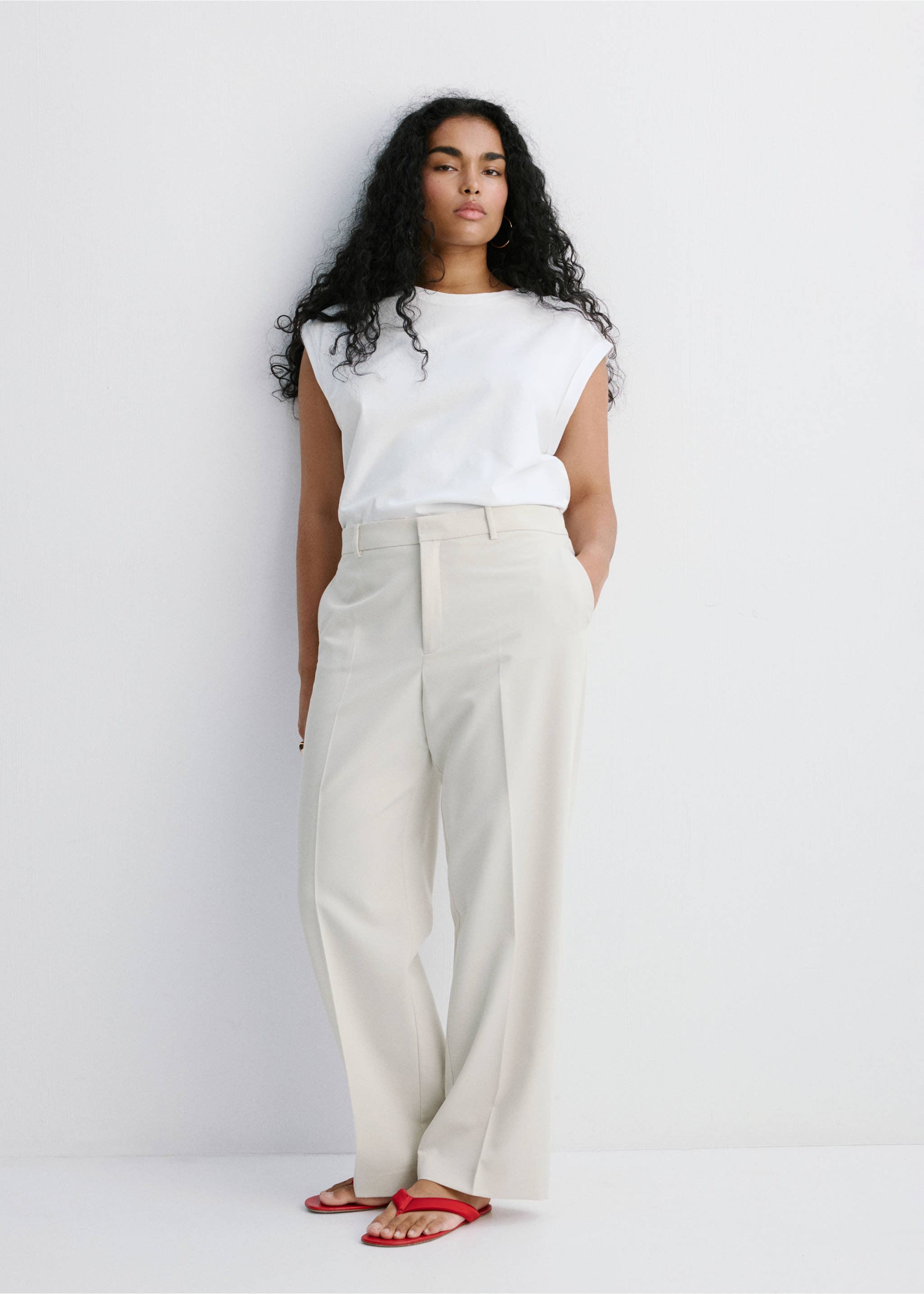 T-shirt épaulettes manches courtes - Détail de l'article 3, Blanc. Ref: 27077159-00.