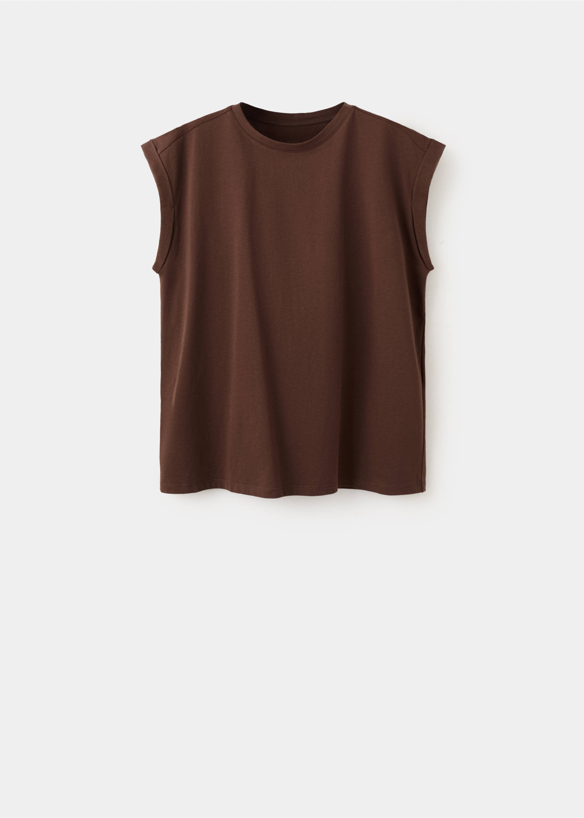 Short-sleeved t-shirt with shoulder pads - Article without model, Brown. Ref: 27077159-00.