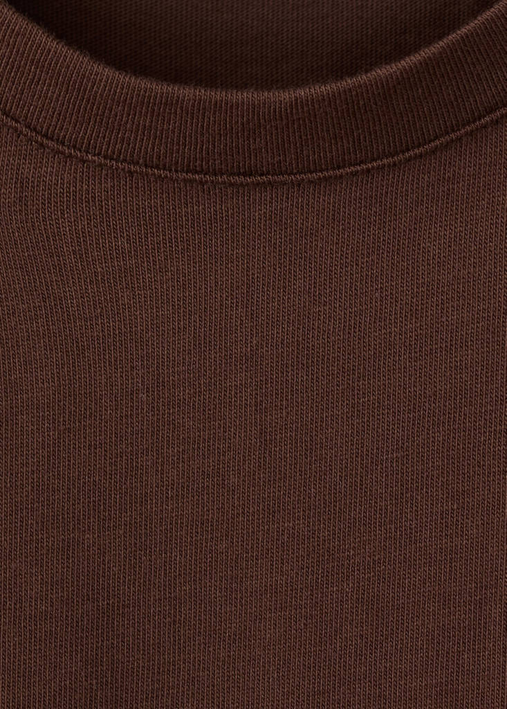 Short-sleeved t-shirt with shoulder pads — Brown