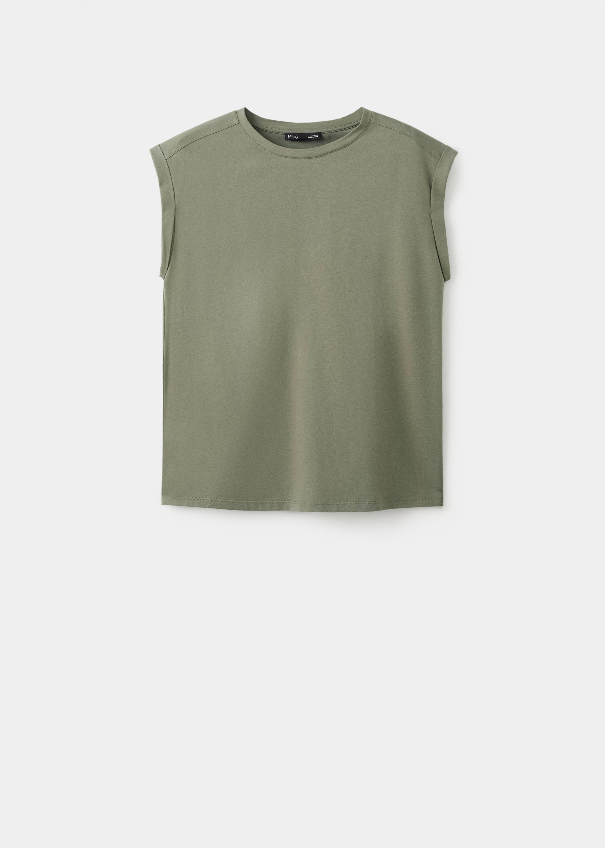 Short-sleeved t-shirt with shoulder pads - Article without model, Khaki. Ref: 27077159-00.
