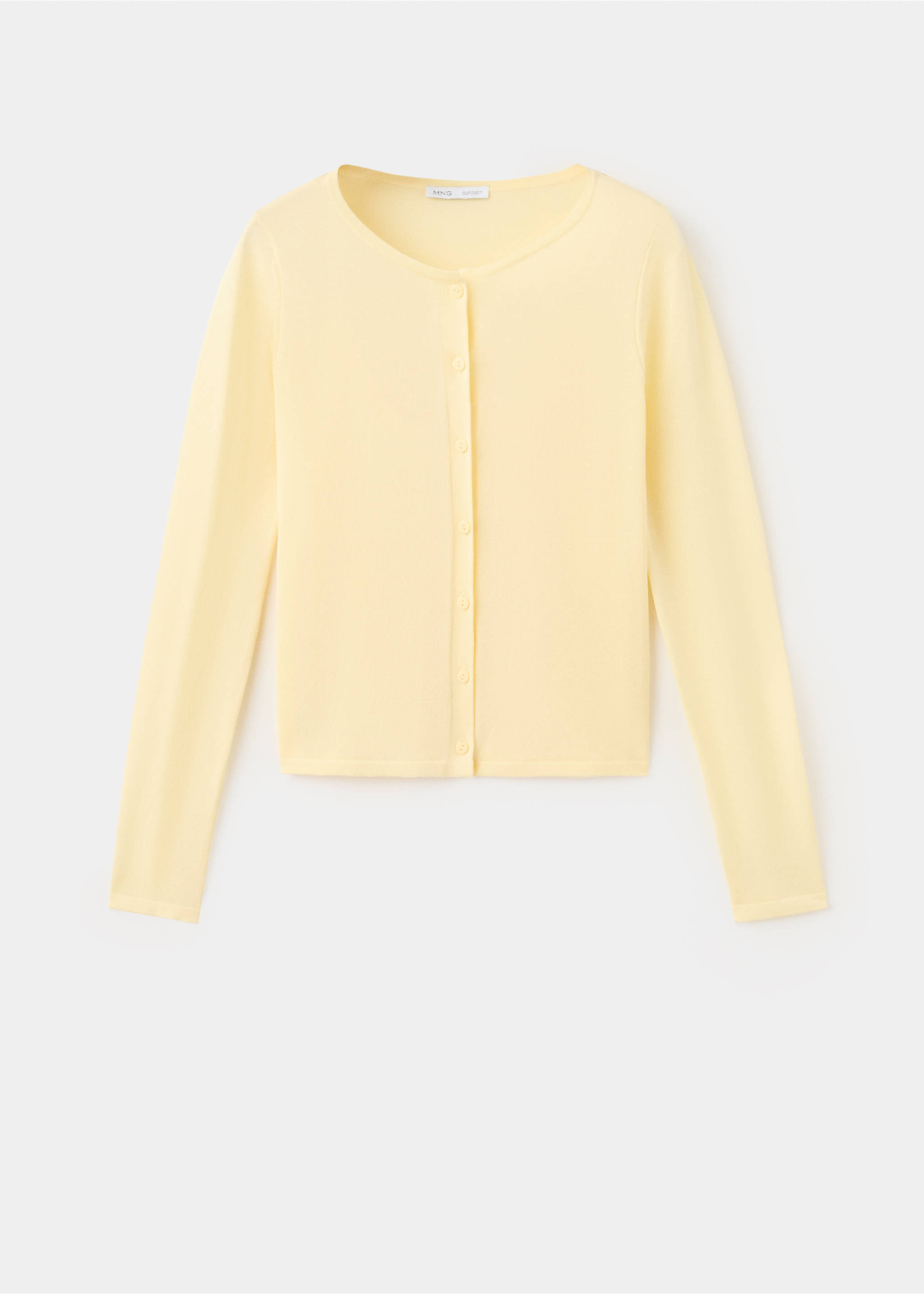 Knitted button cardigan - Article without model, Pastel Yellow. Ref: 27077162-00.