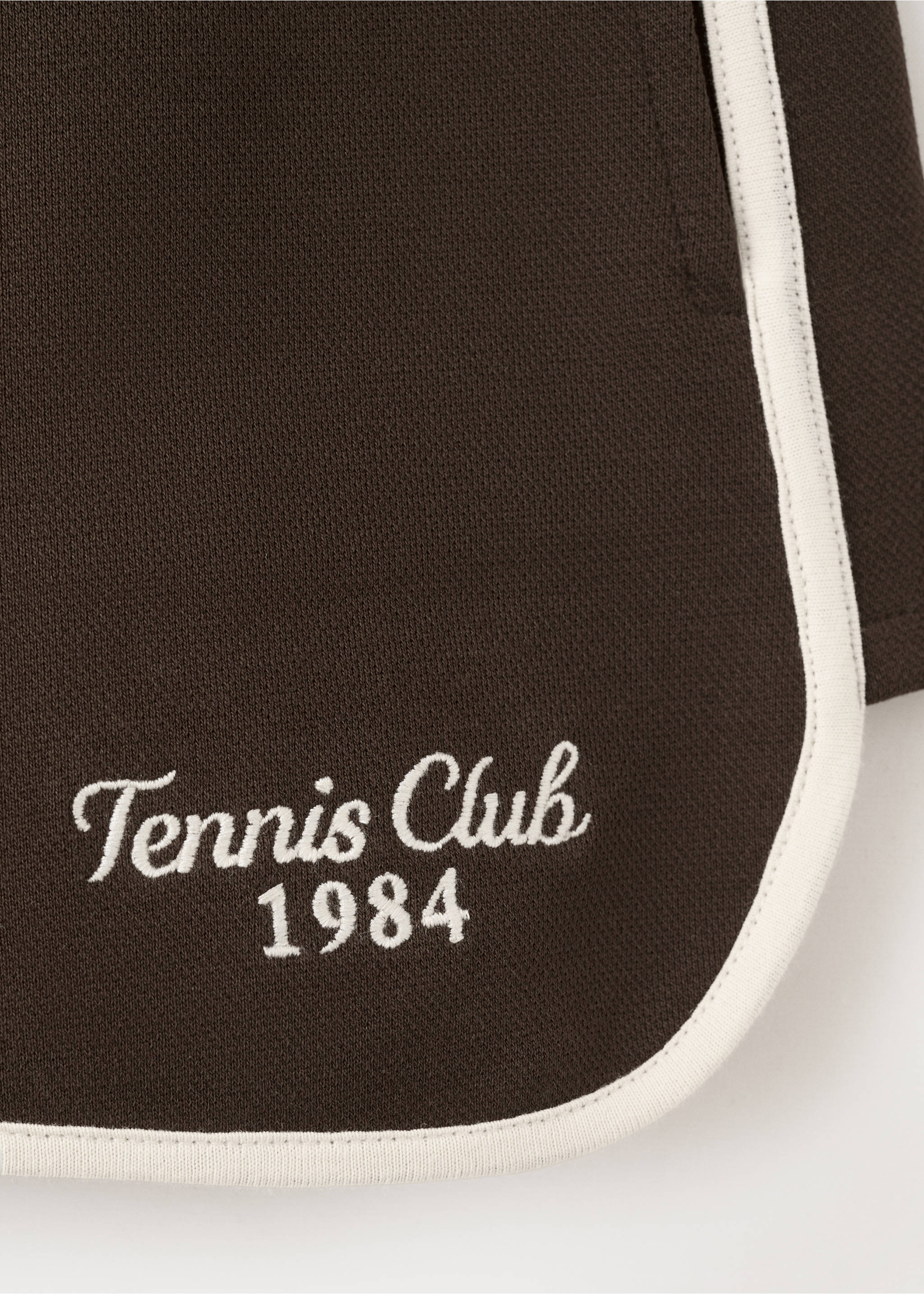 Short coton inscription brodée - Détail de l'article 0, Marron. Ref: 27077163-00.