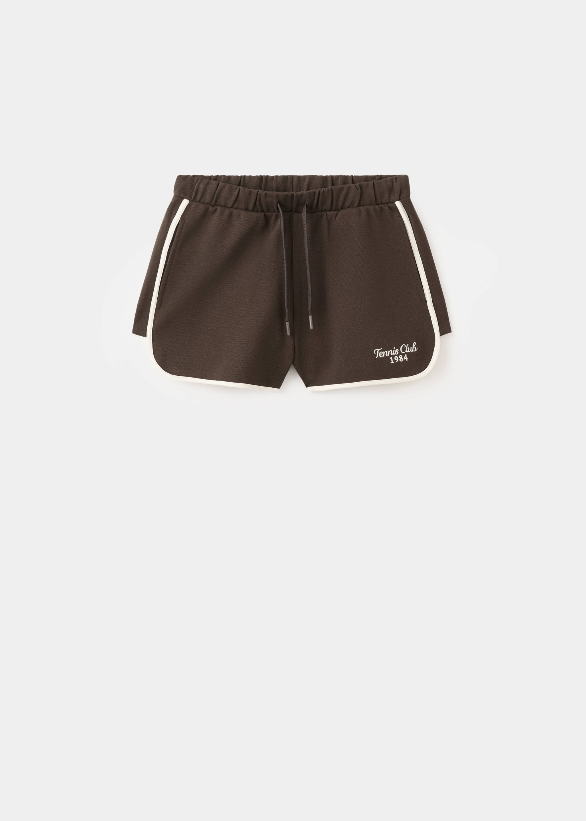Cotton shorts with embroidered message - Article without model