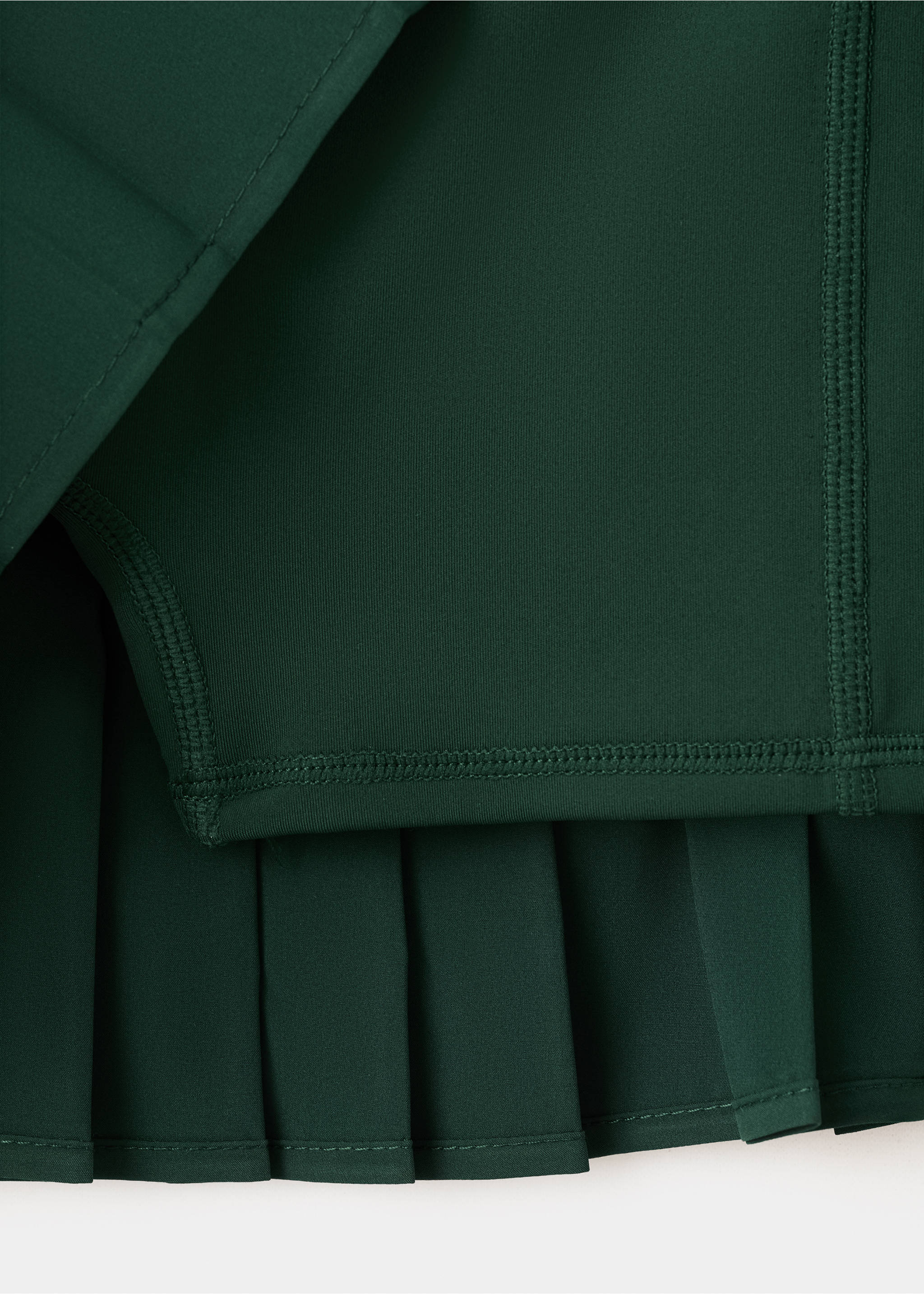 Wide pleated skirt - Details of the article 0, Green. Ref: 27077164-00.