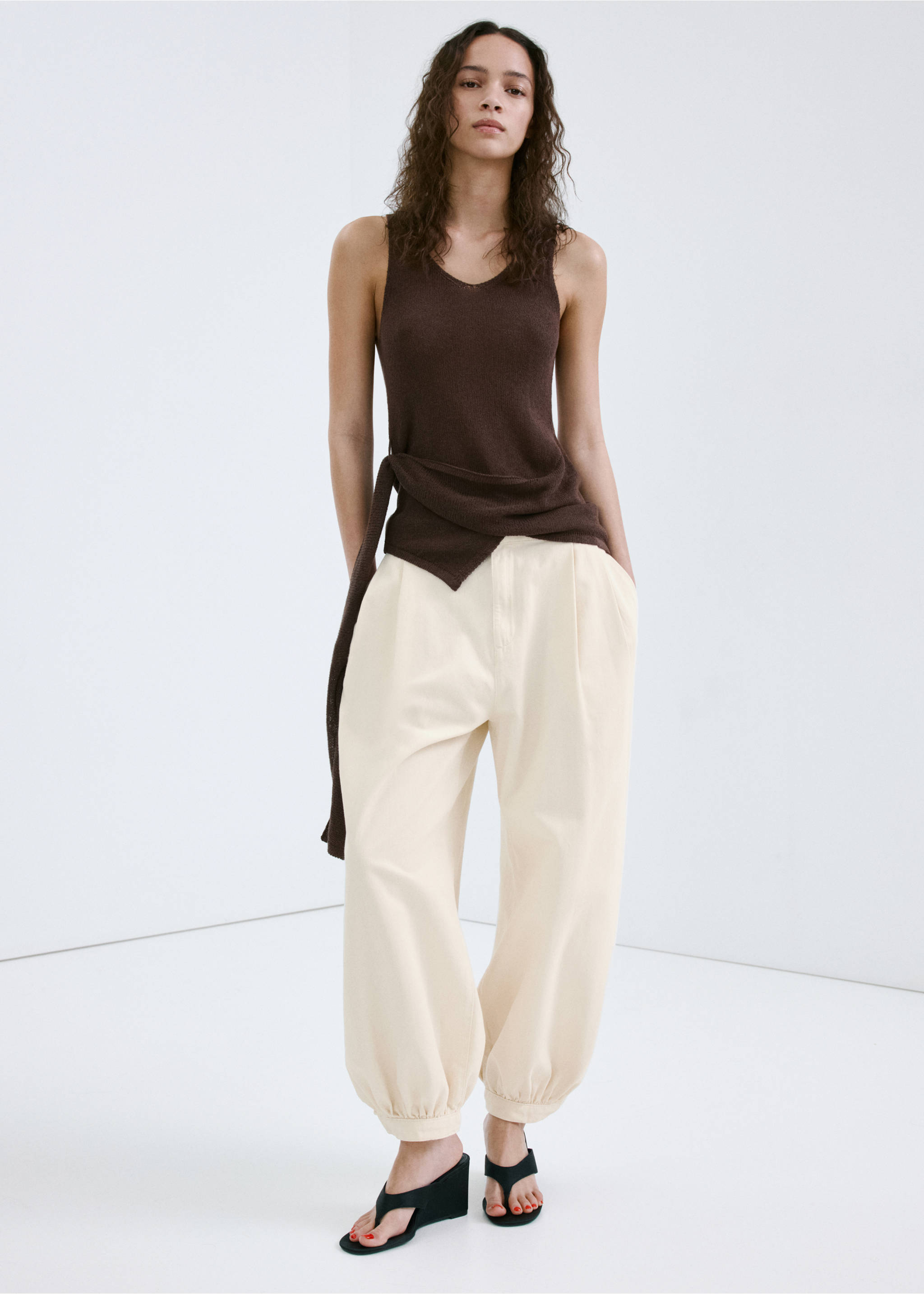 Mid-rise baggy jeans - General plane, Ecru. Ref: 27077165-00.