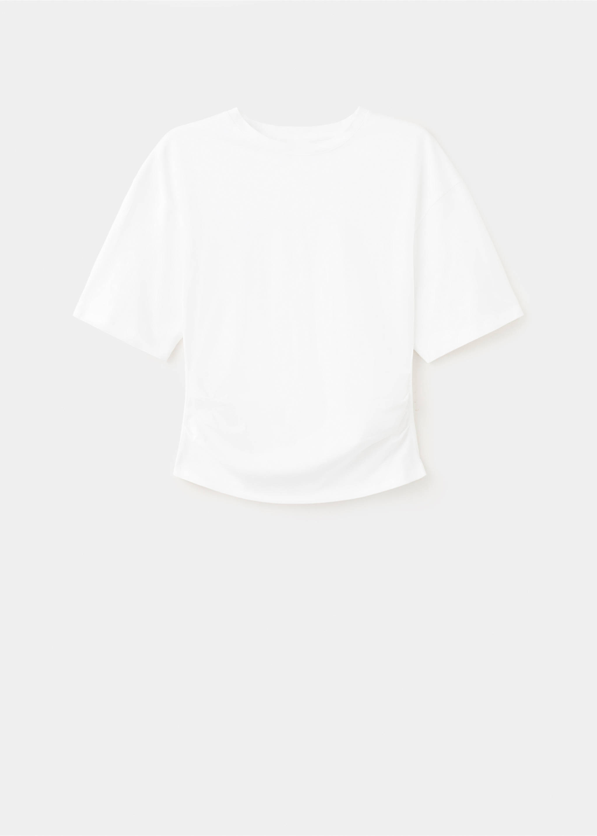 Cotton t-shirt with pucker detail - Article without model, White. Ref: 27077166-00.