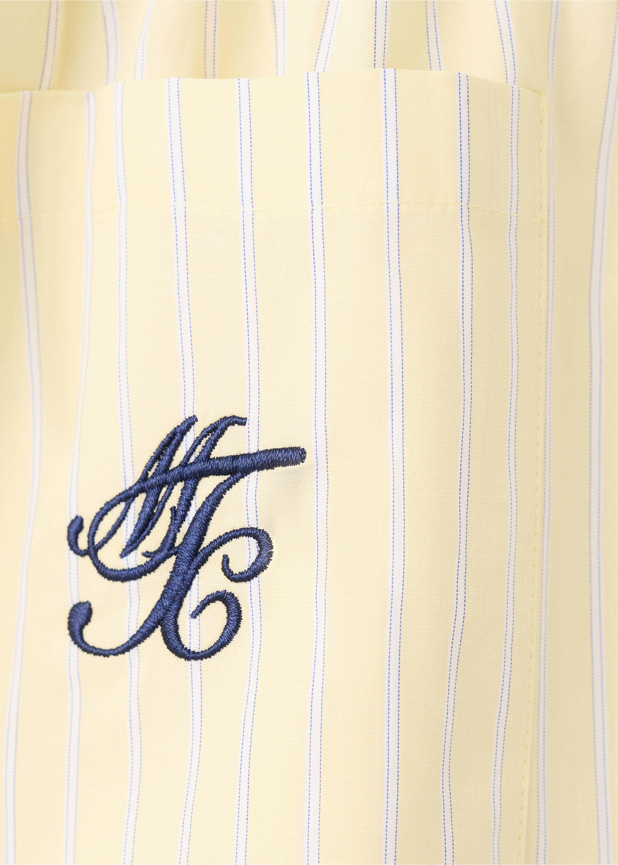 Short en popeline rayée message brodé - Détail de l'article 0, Jaune. Ref: 27077167-00.