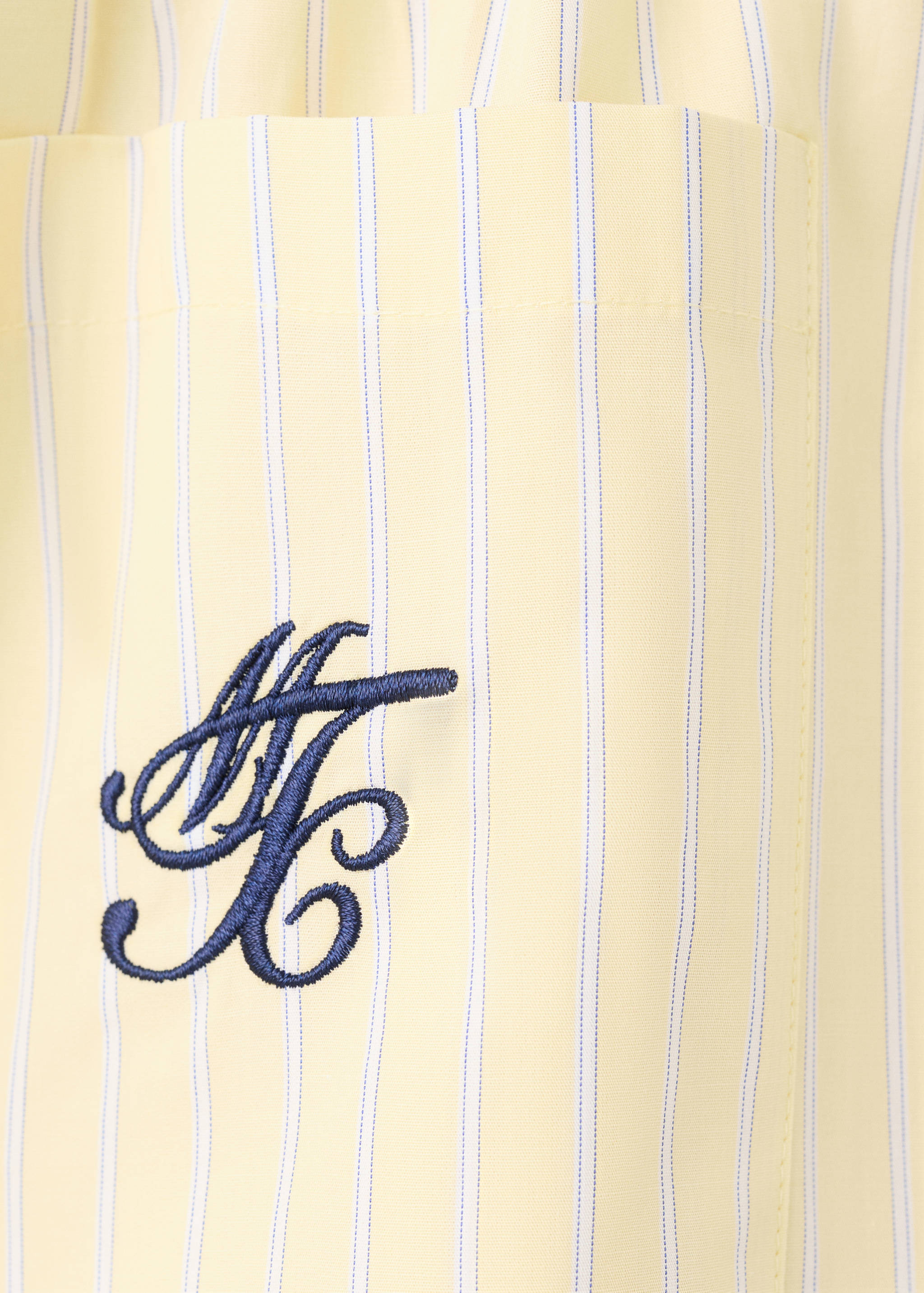 Short en popeline rayée message brodé - Détail de l'article 0