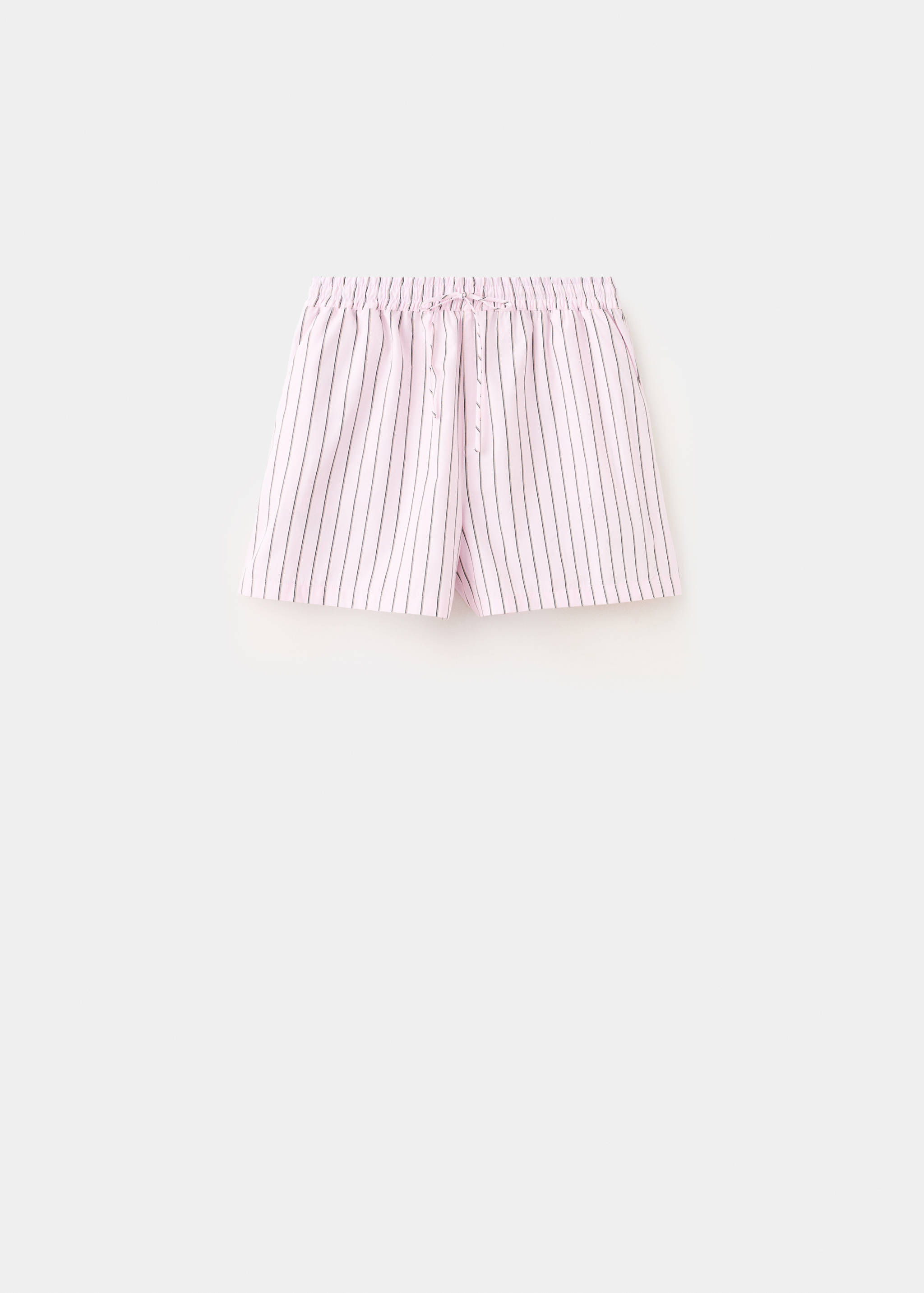 Shorts popelín rayas mensaje bordado - Artículo sin modelo