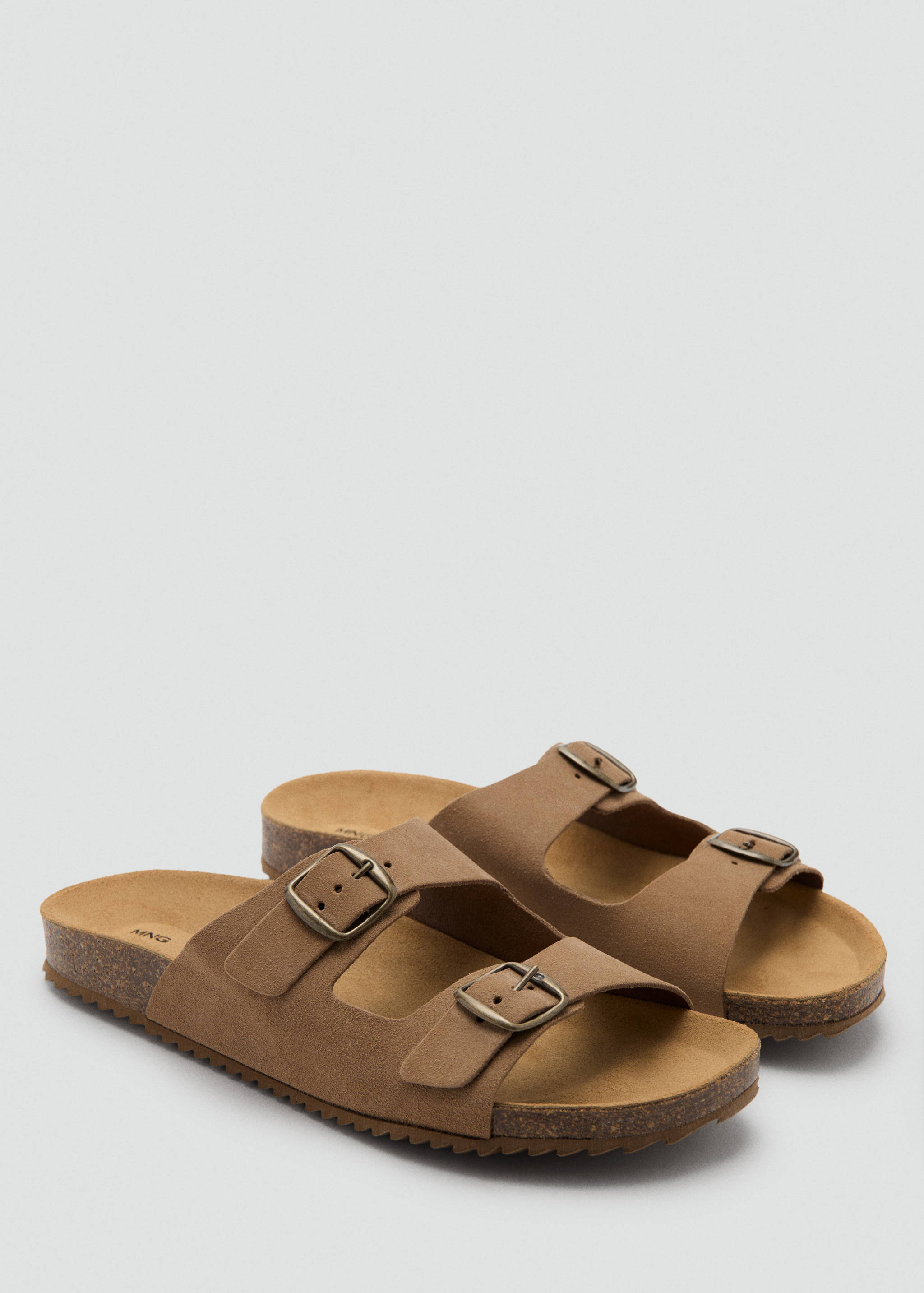 Buckles leather sandal - Medium plane