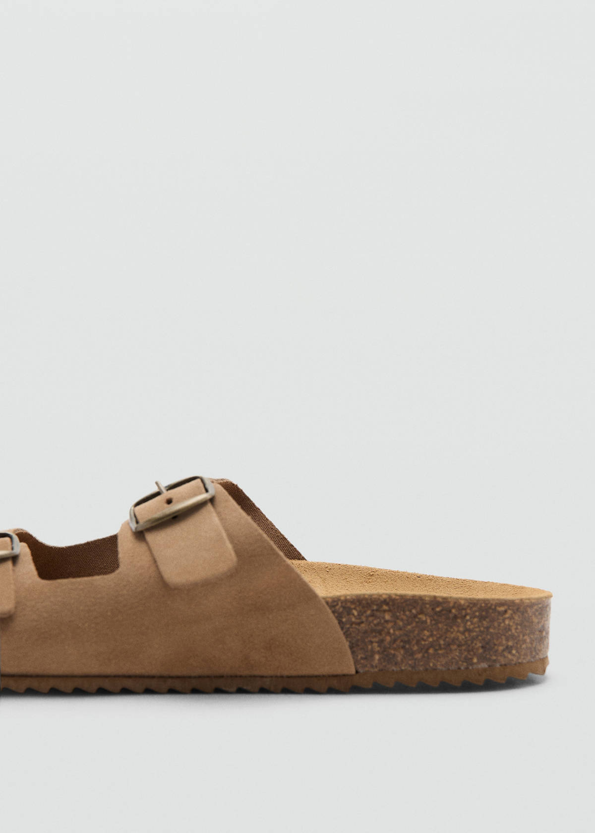 Buckles leather sandal — Medium Brown