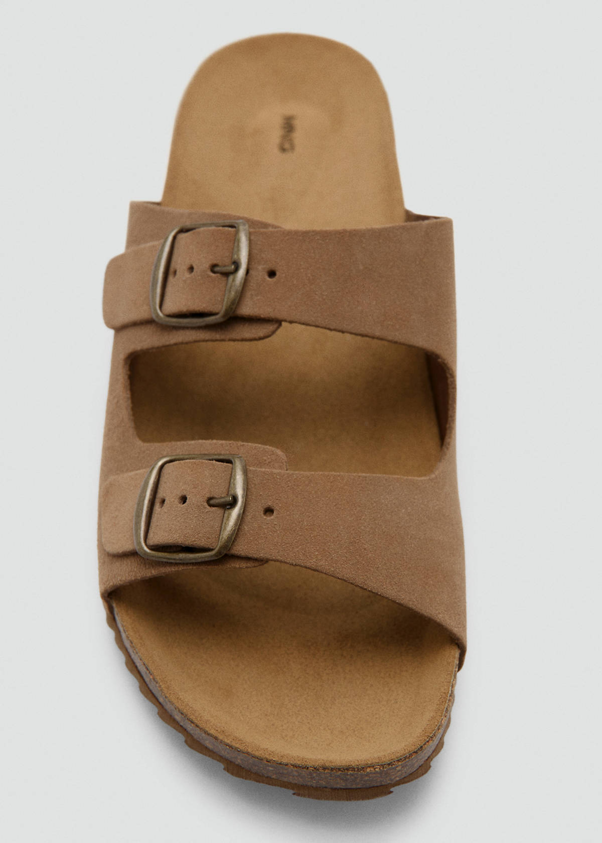 Buckles leather sandal — Medium Brown