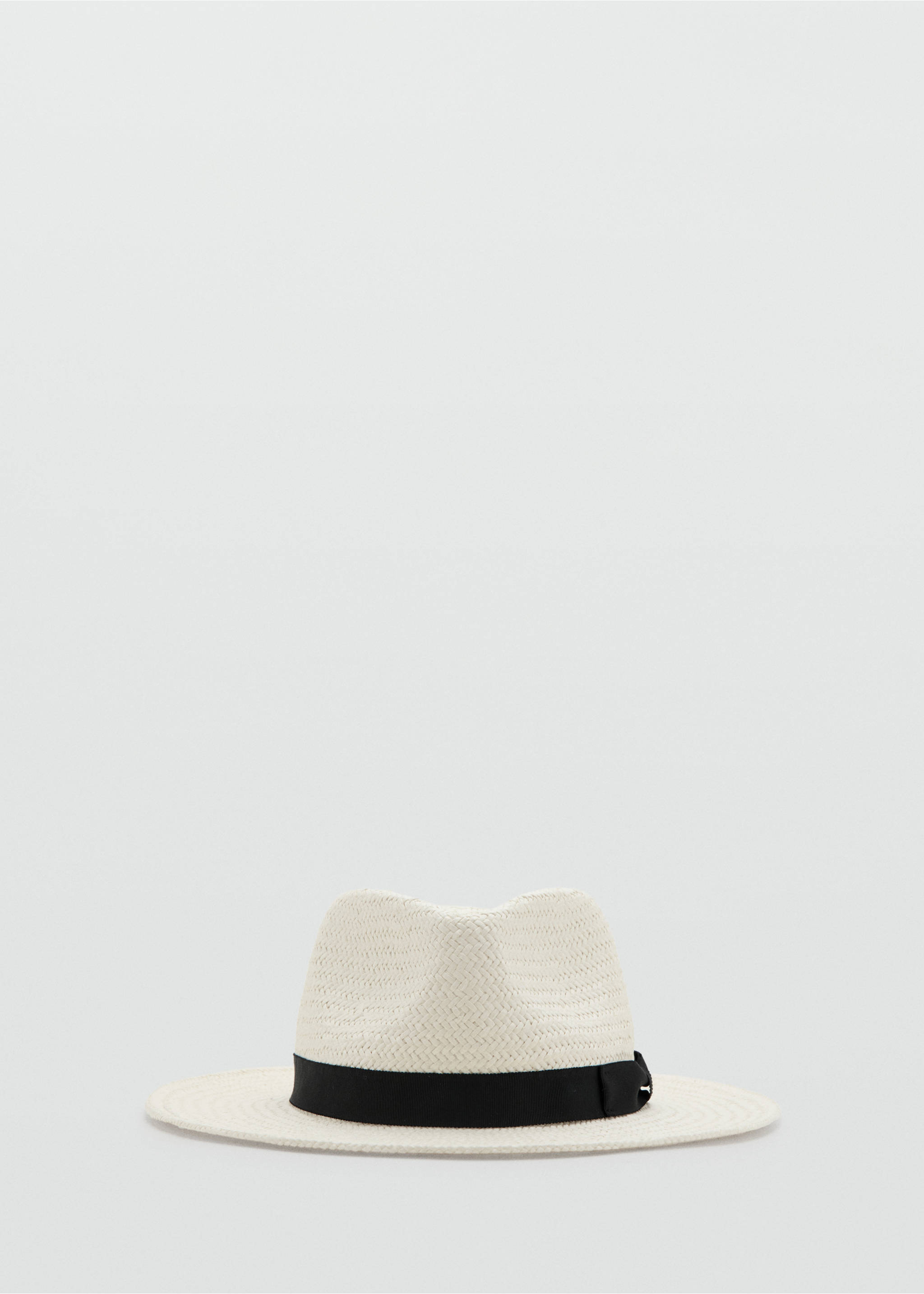 Natural fiber bow hat - Article without model, White. Ref: 27077776-00.