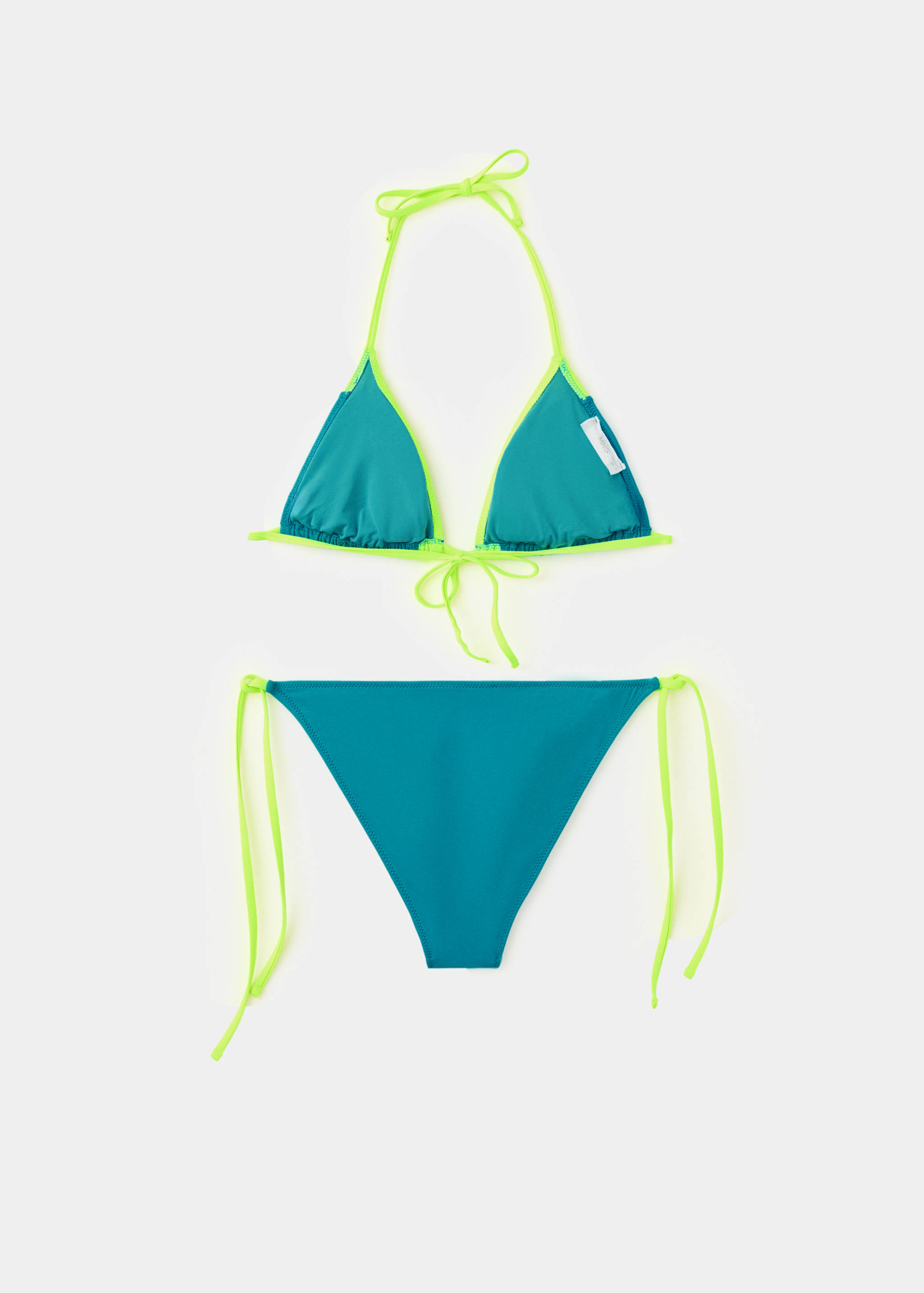 Двухцветное бикини с плавками средней посадки - Обратная сторона изделия