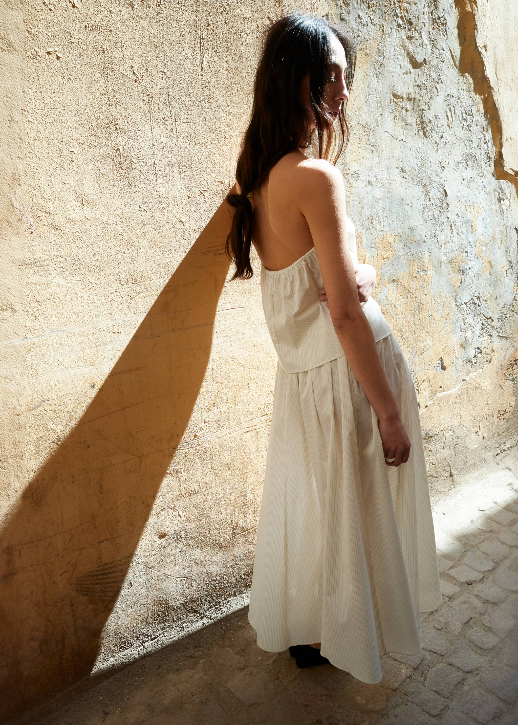 Top rayas cuello halter - Reverso del artículo, Crudo. Ref: 27077781-00.