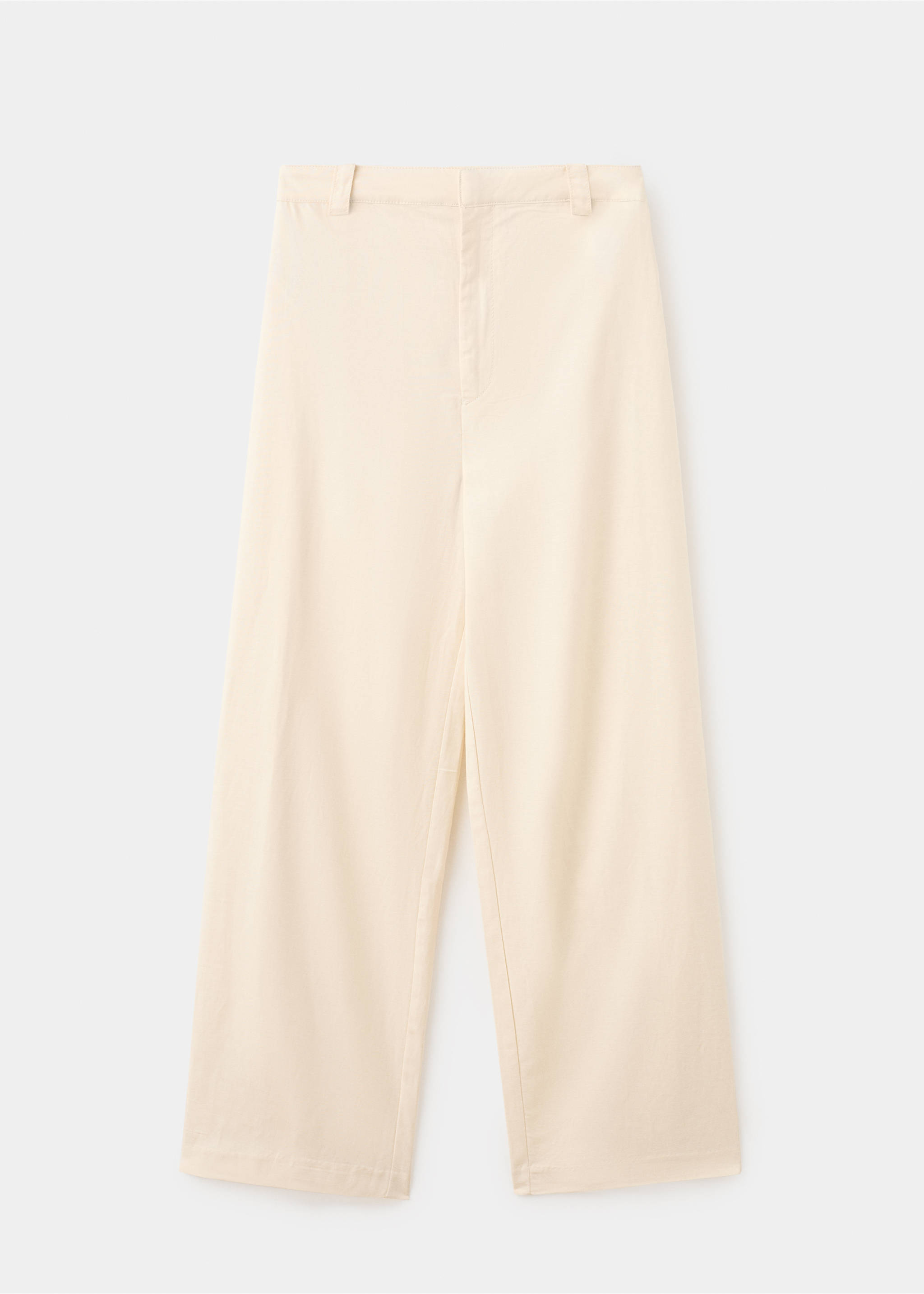 Linen high-waist trousers - Article without model, Beige. Ref: 27077783-00.