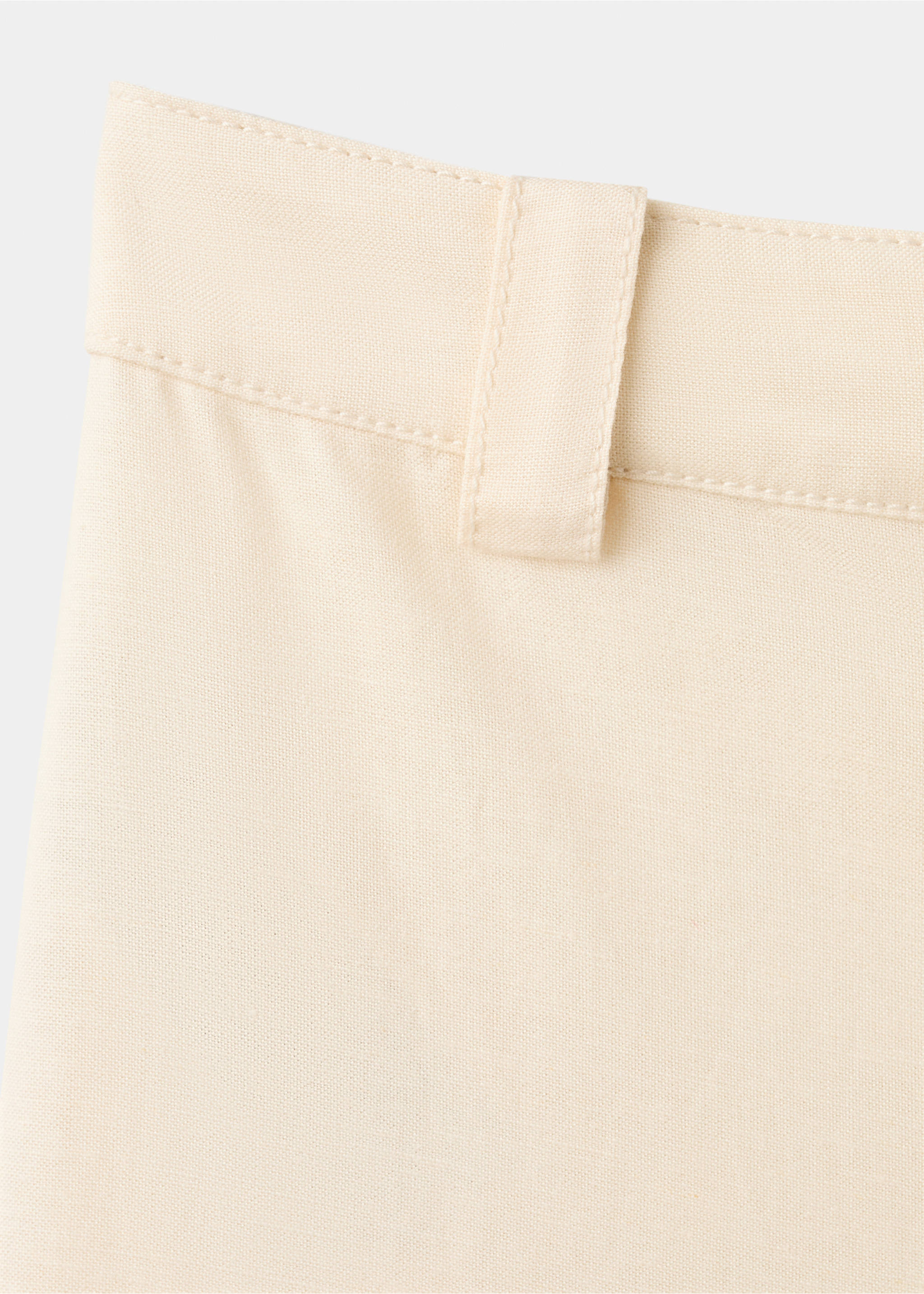 Linen high-waist trousers - Details of the article 8, Beige. Ref: 27077783-00.