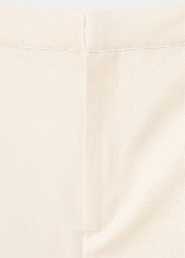 Linen high-waist trousers — Beige
