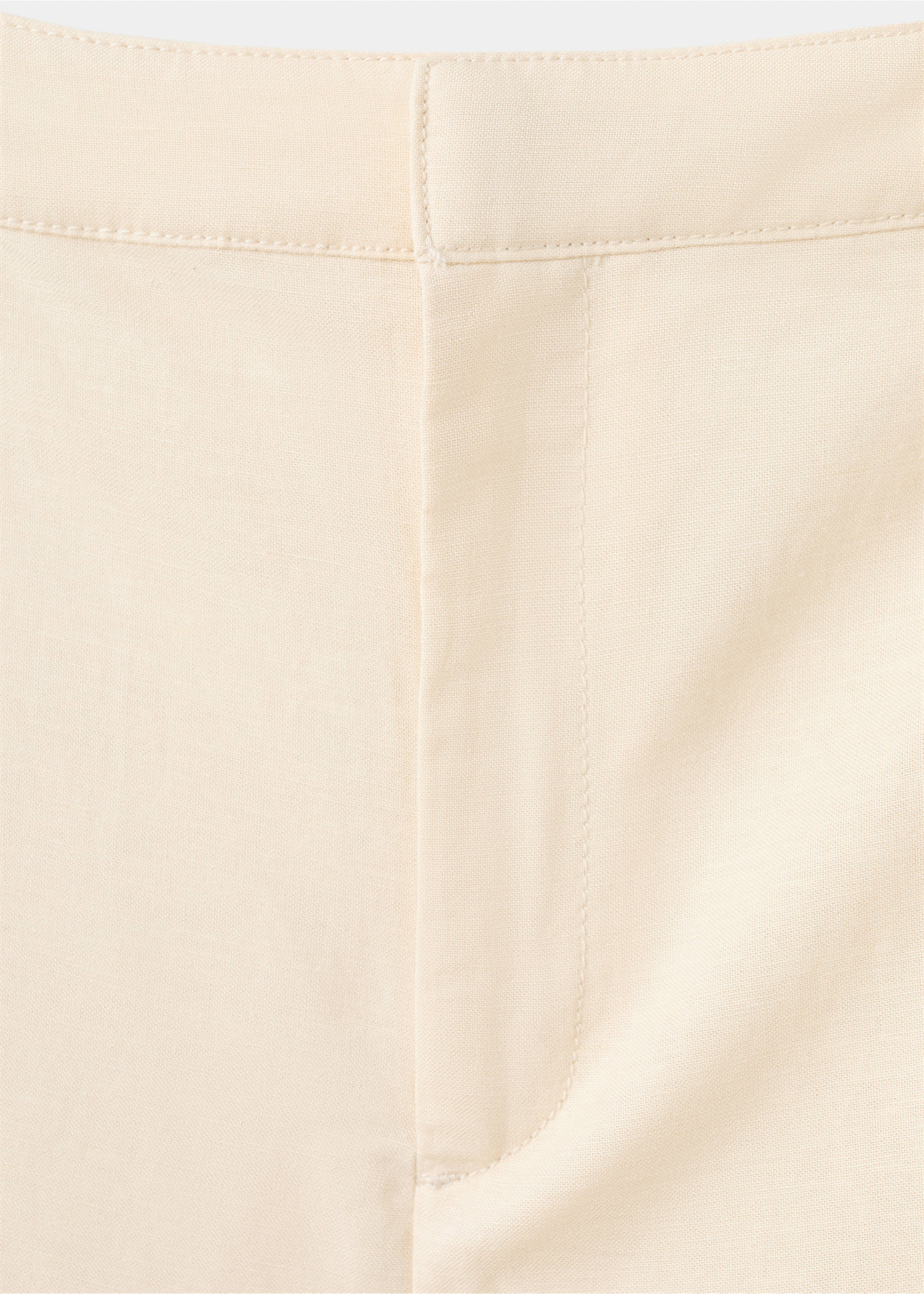 Linen high-waist trousers - Details of the article 0, Beige. Ref: 27077783-00.
