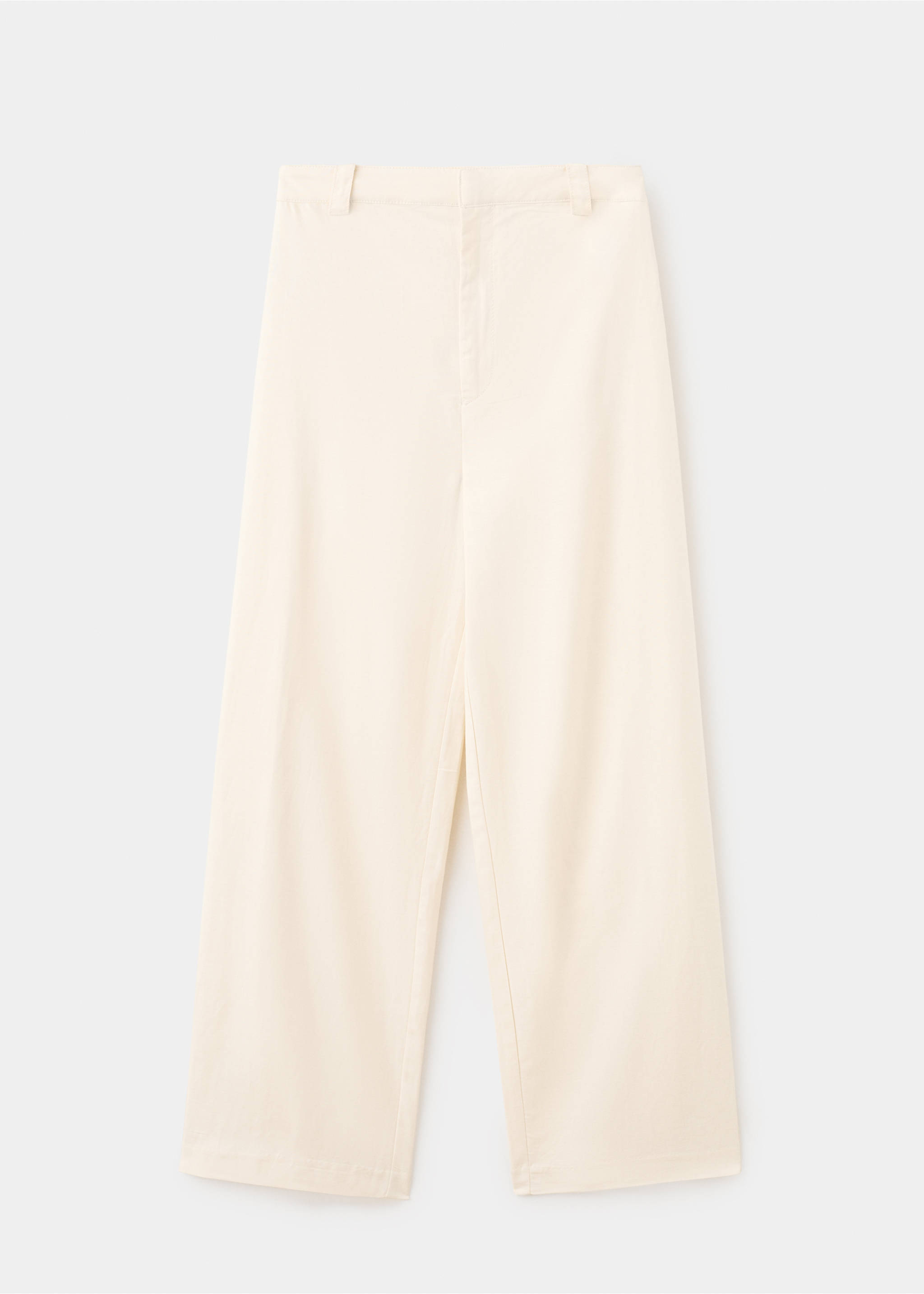 Linen high-waist trousers - Article without model, Beige. Ref: 27077783-00.