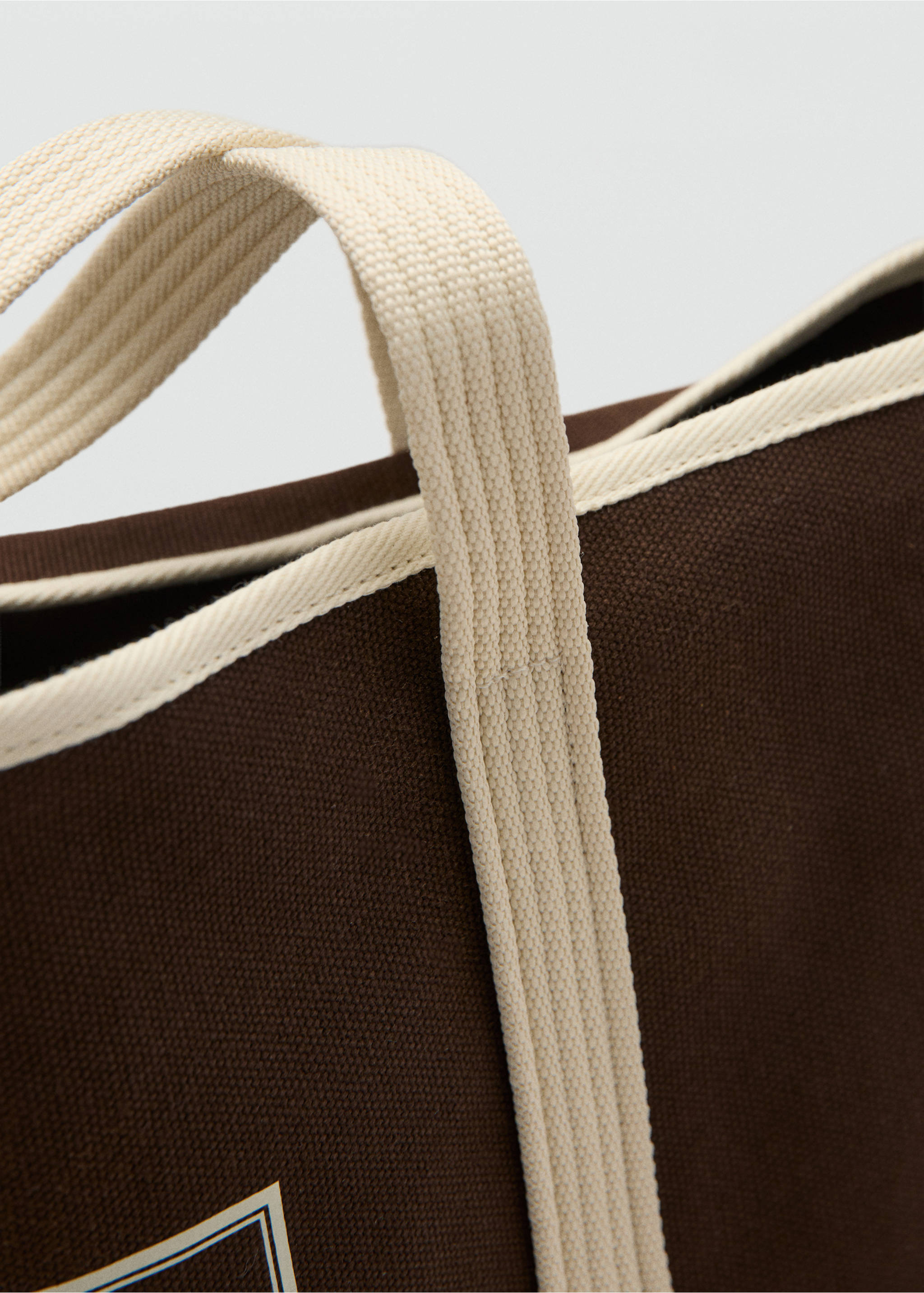 حقيبة تسوق بنص مطرز - تفاصيل المنتج 1, بني. Ref: 27077784-00.