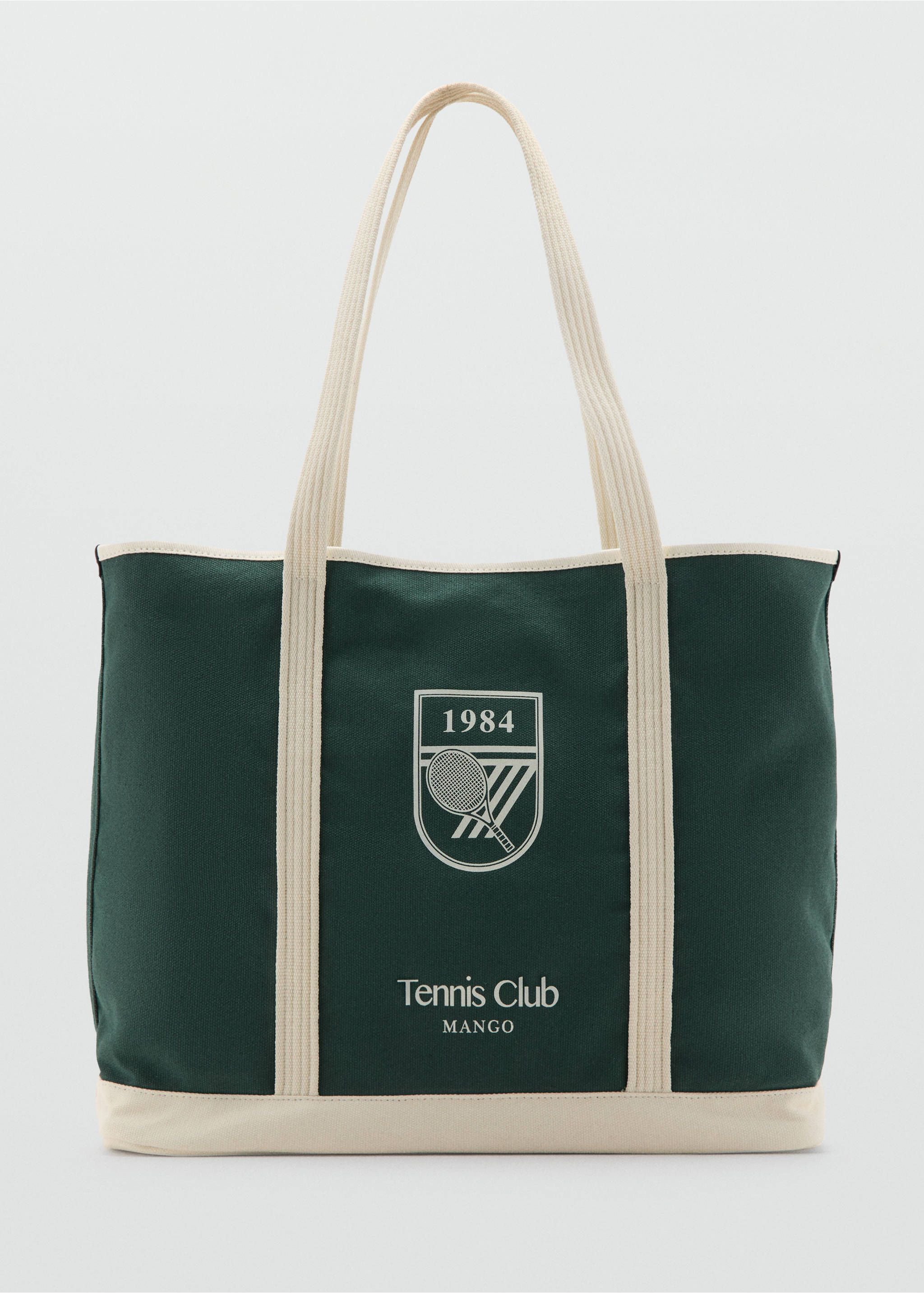 حقيبة تسوق بنص مطرز - منتج دون نموذج, أسمر ضارب إلى الصفرة. Ref: 27077784-00.