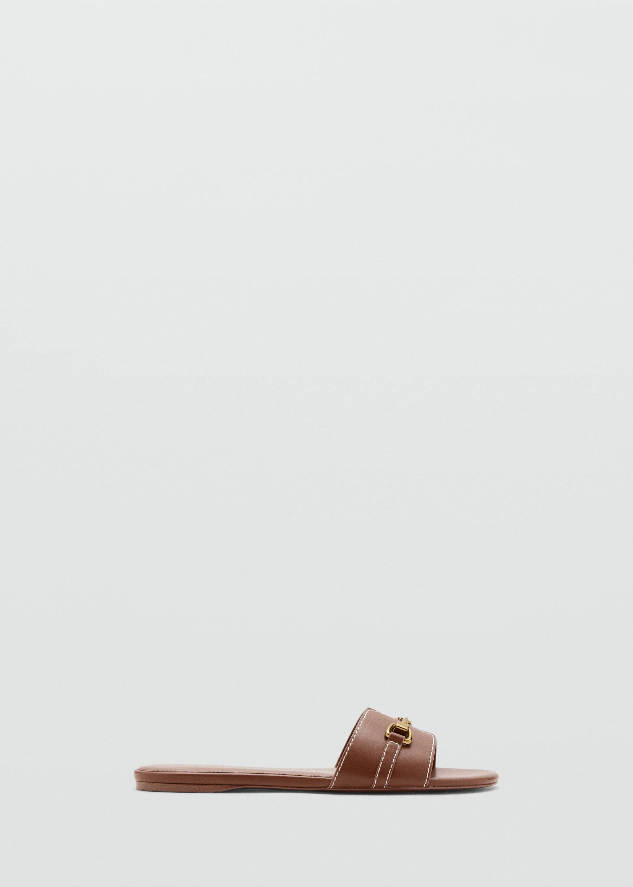 Metallic detail strap sandal - Article without model, Leather. Ref: 27077785-00.