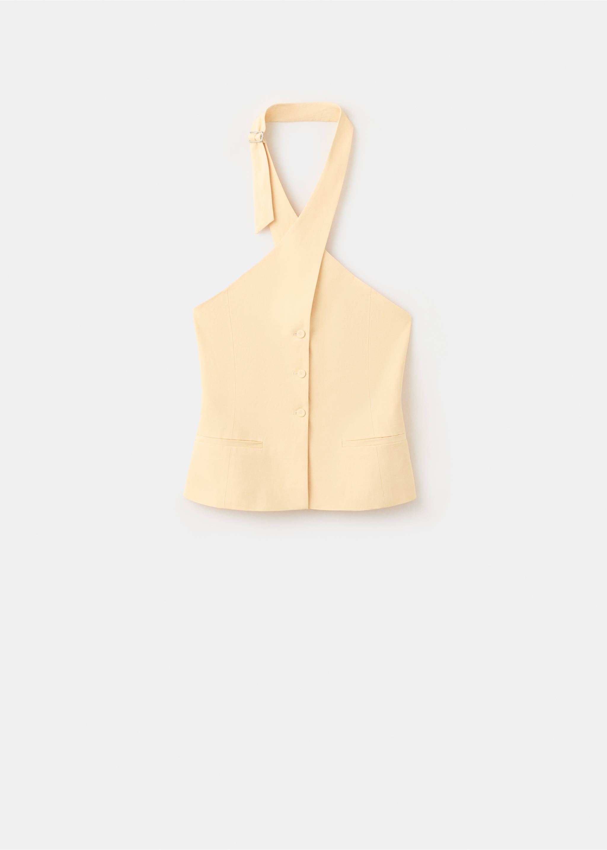 Top lin boutons - Article sans modèle, Jaune. Ref: 27077789-00.